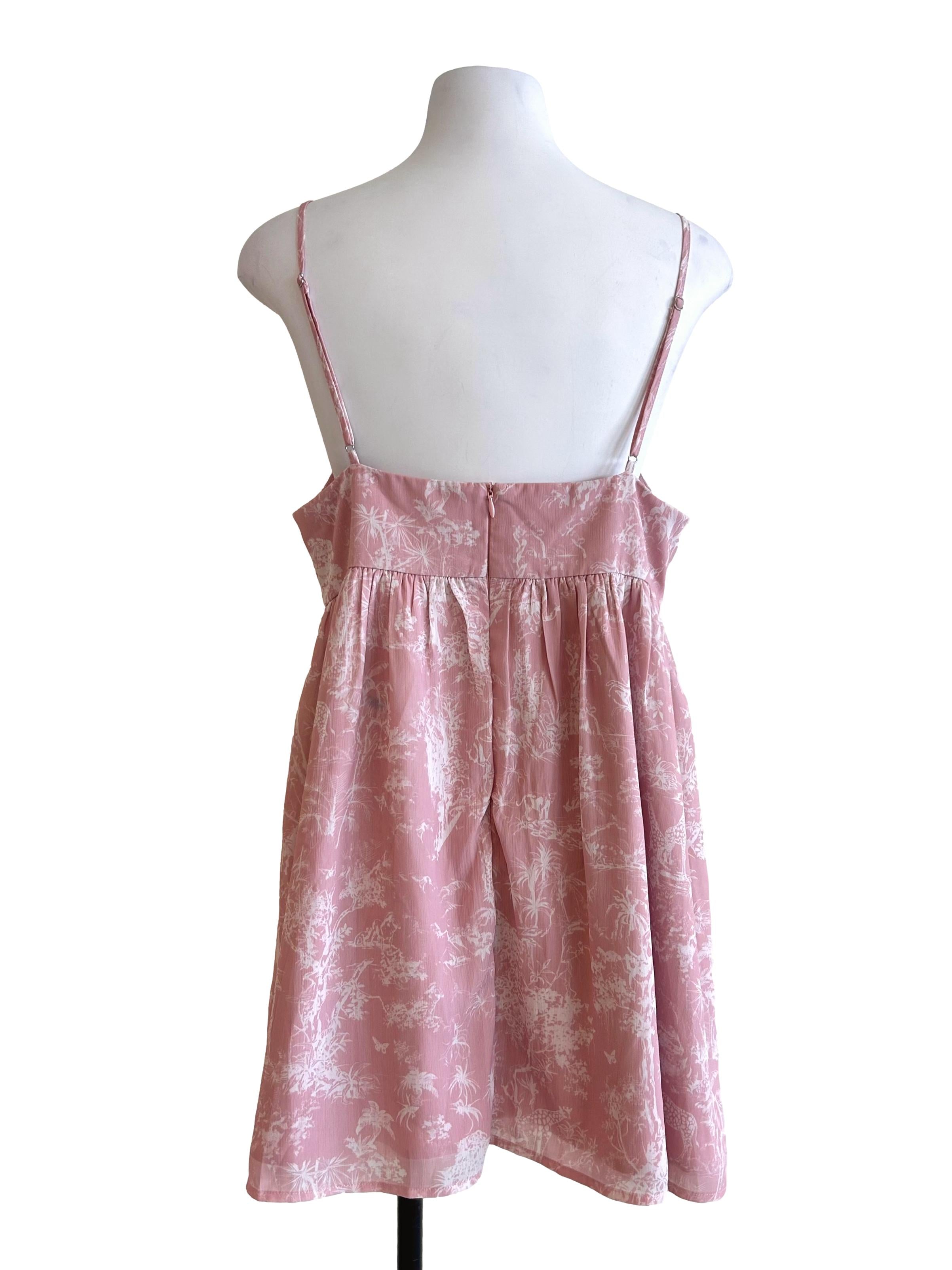 Blush Pink White Prints Dress