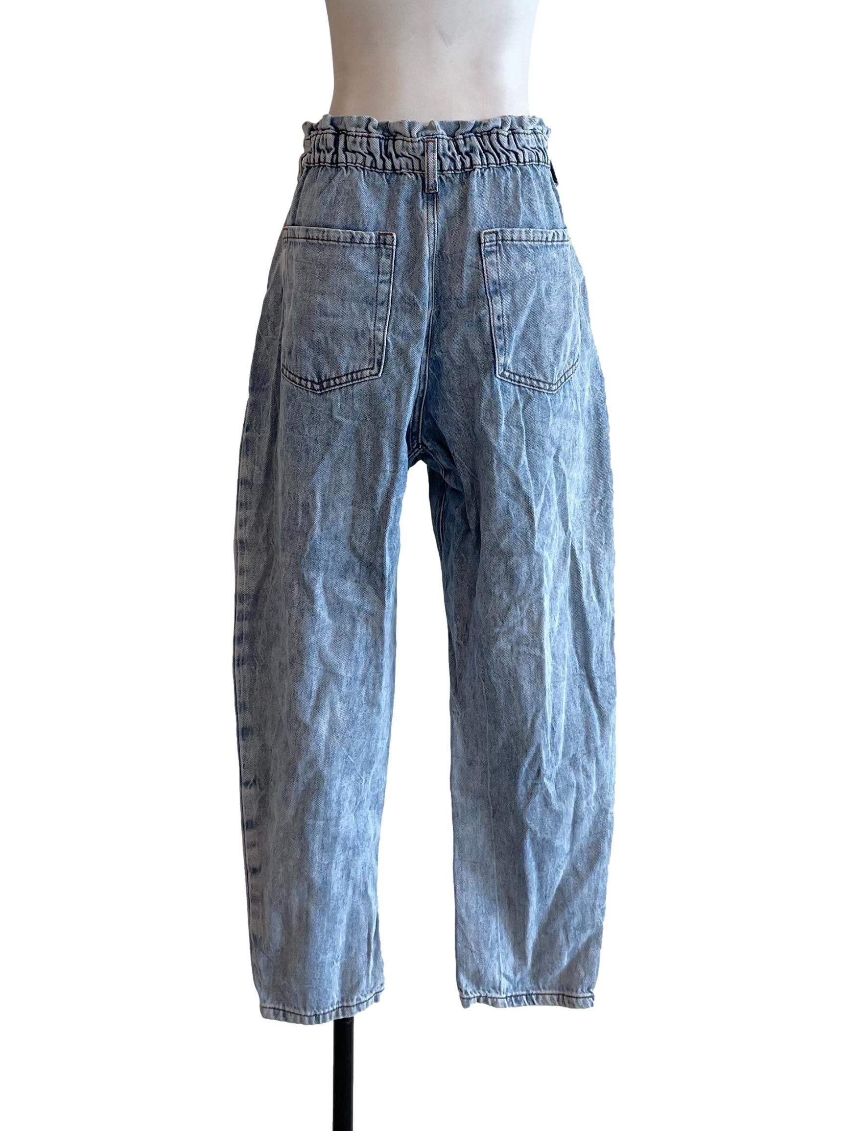 Light Blue Ruffled Waist Jeans