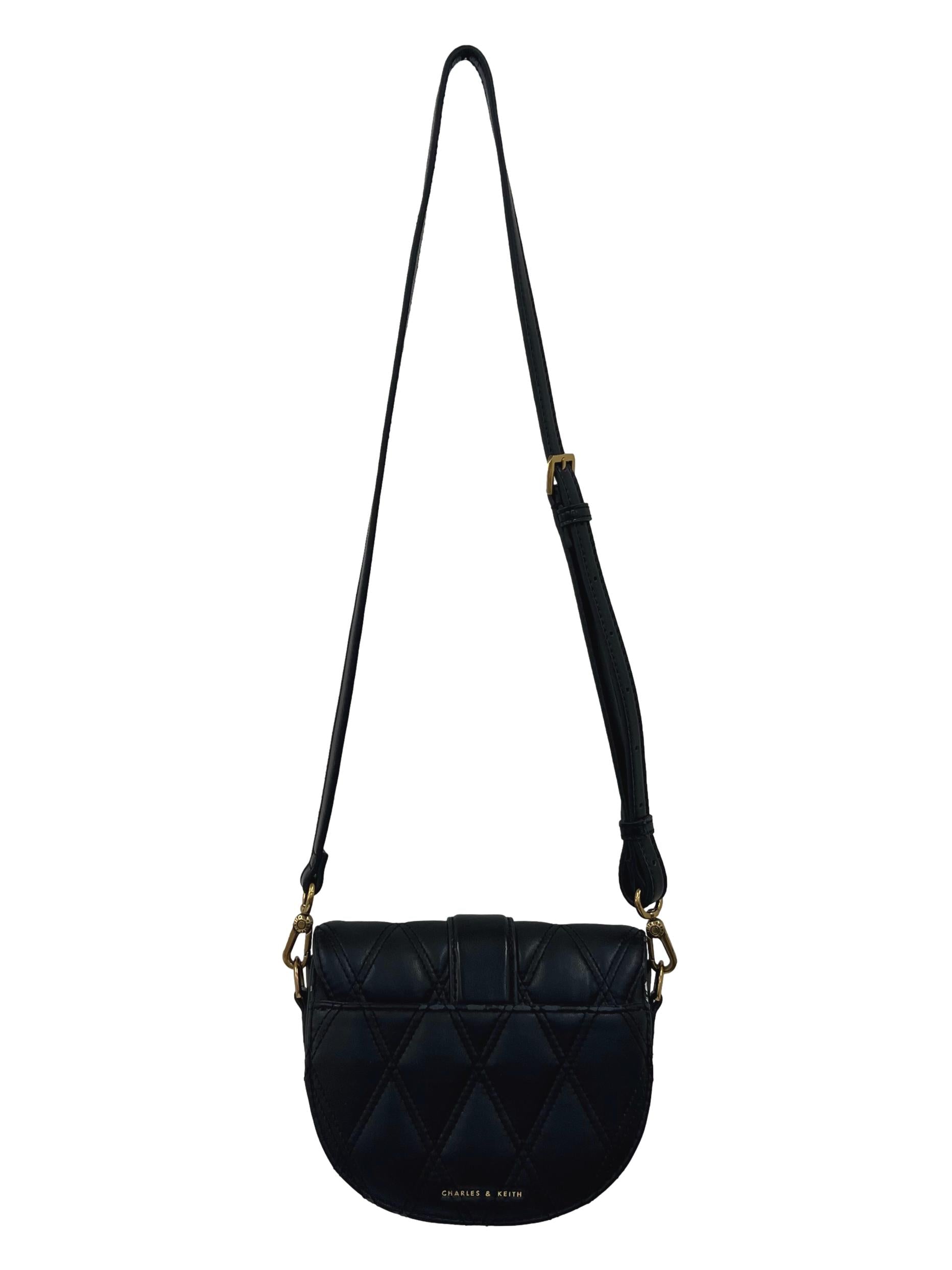 Black Gabinne Quilted Saddle