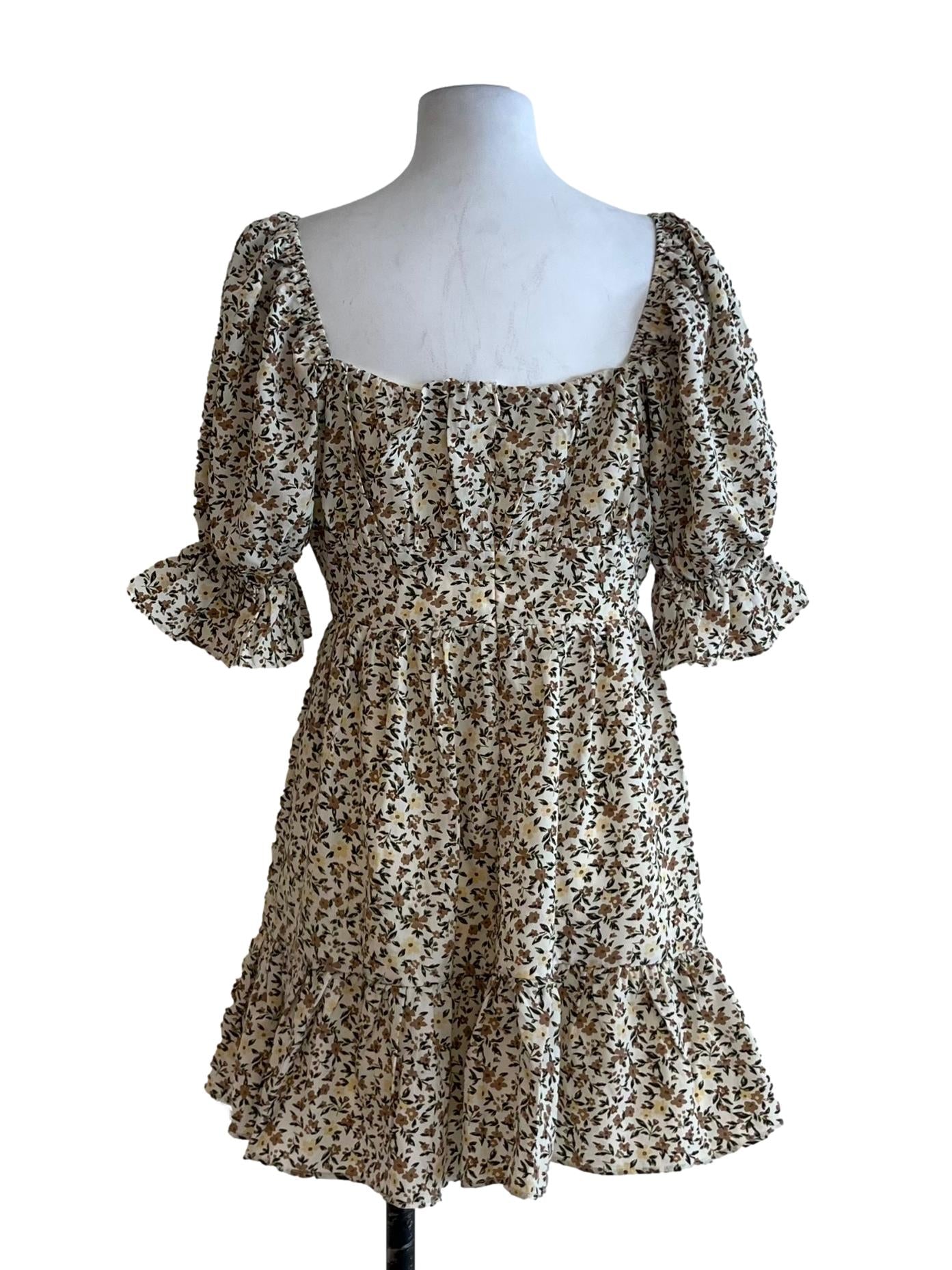 Buttermilk Yellow Floral Empire Dress