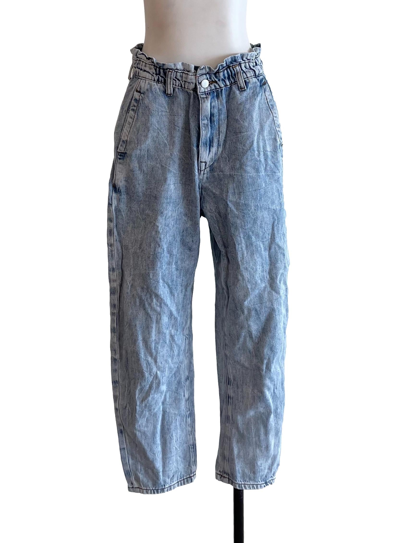 Light Blue Ruffled Waist Jeans
