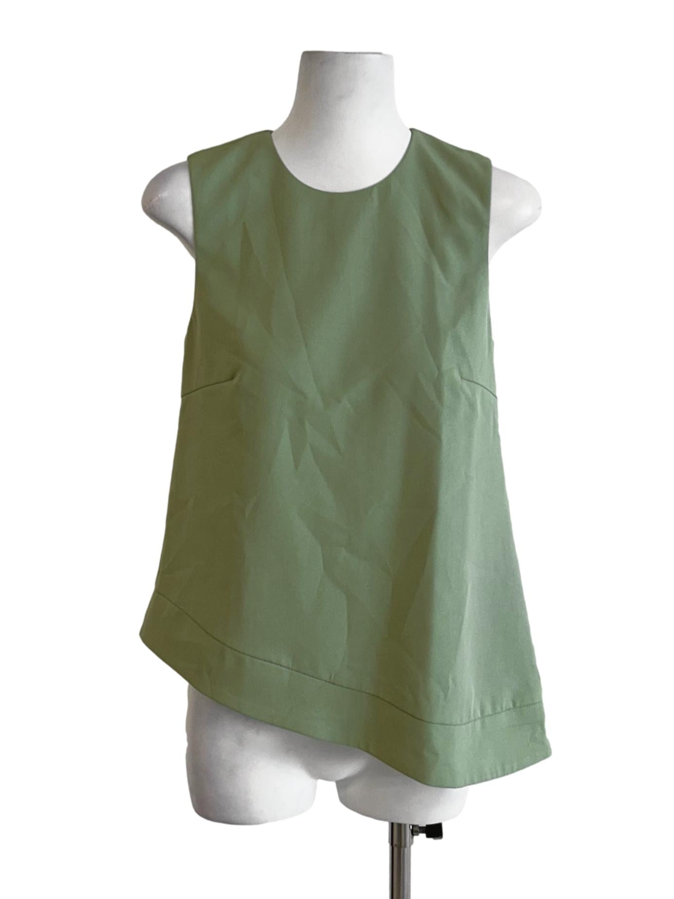 Olive Green Asymmetrical Top OSN