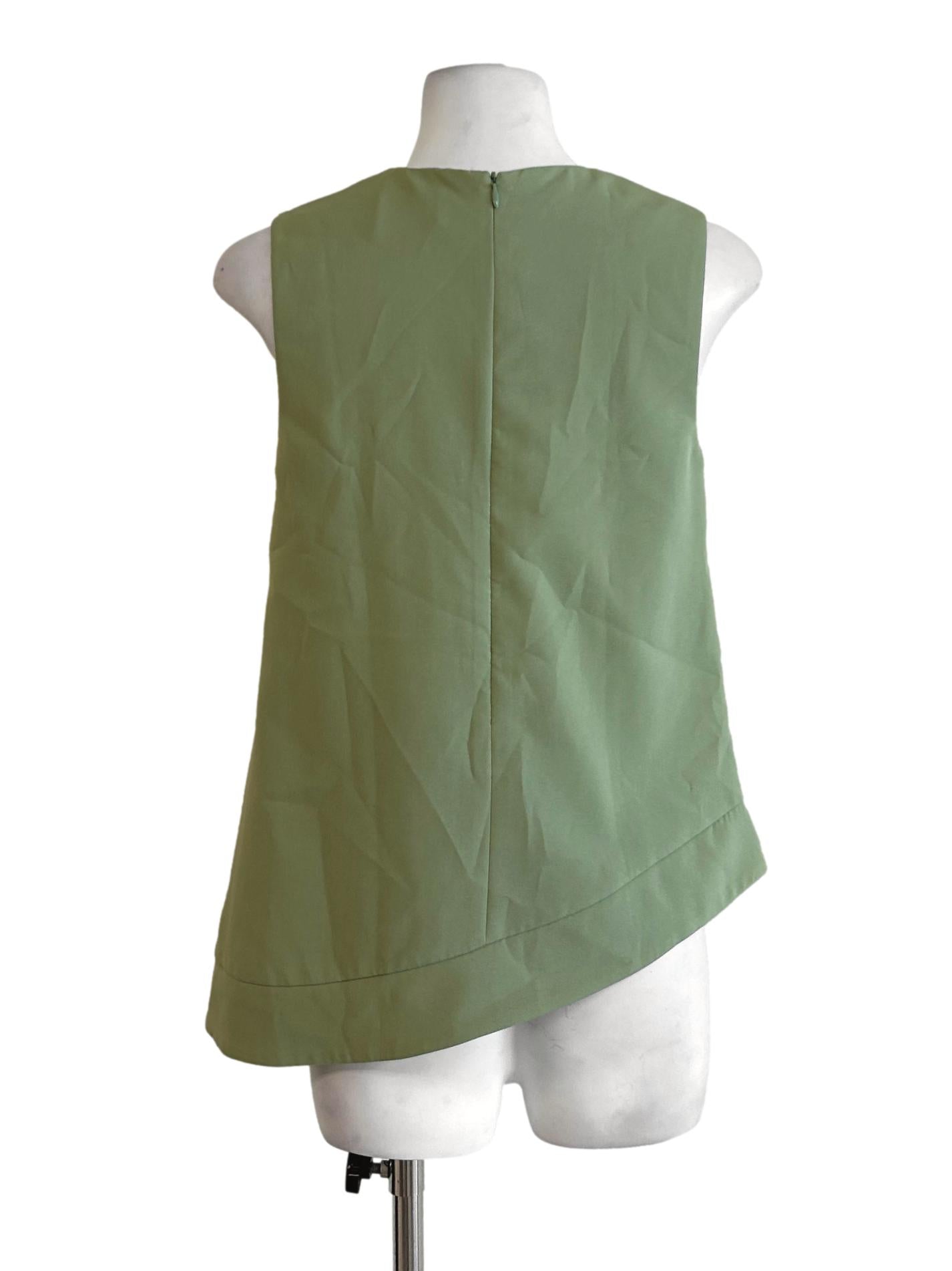 Olive Green Asymmetrical Top OSN