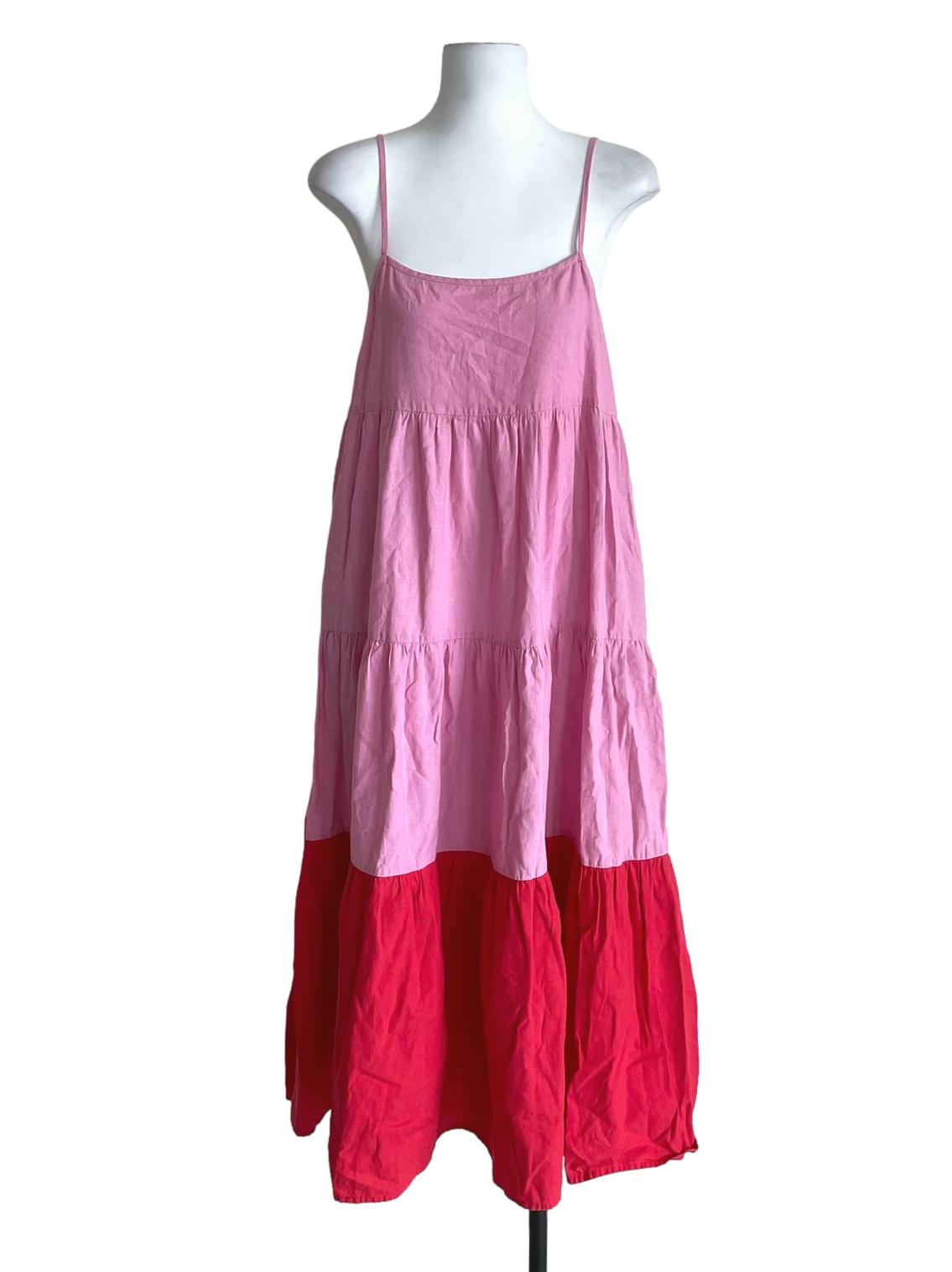 Pink & Red Tiered Tent Dress