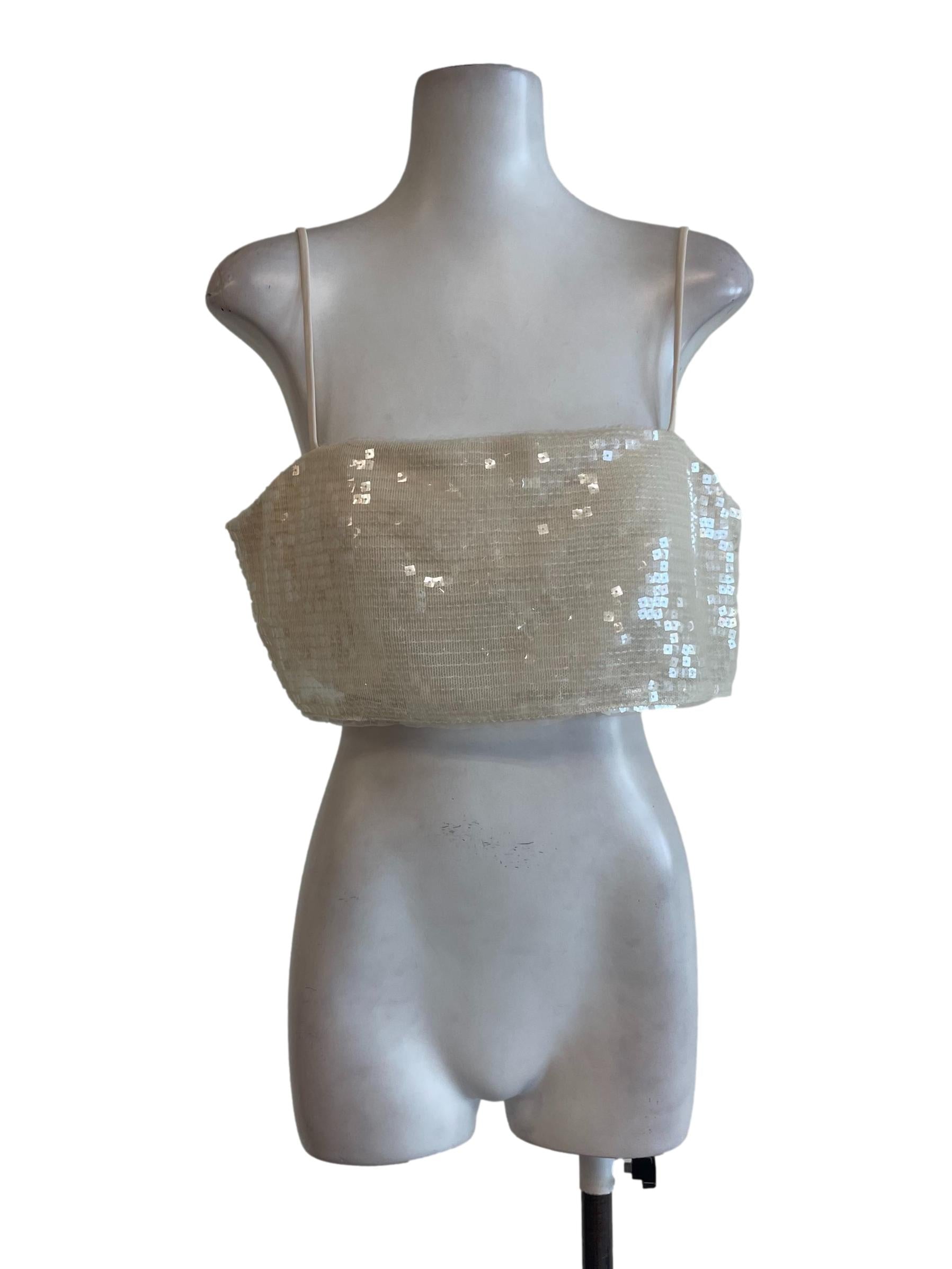 Cream Sequin Bralette LB