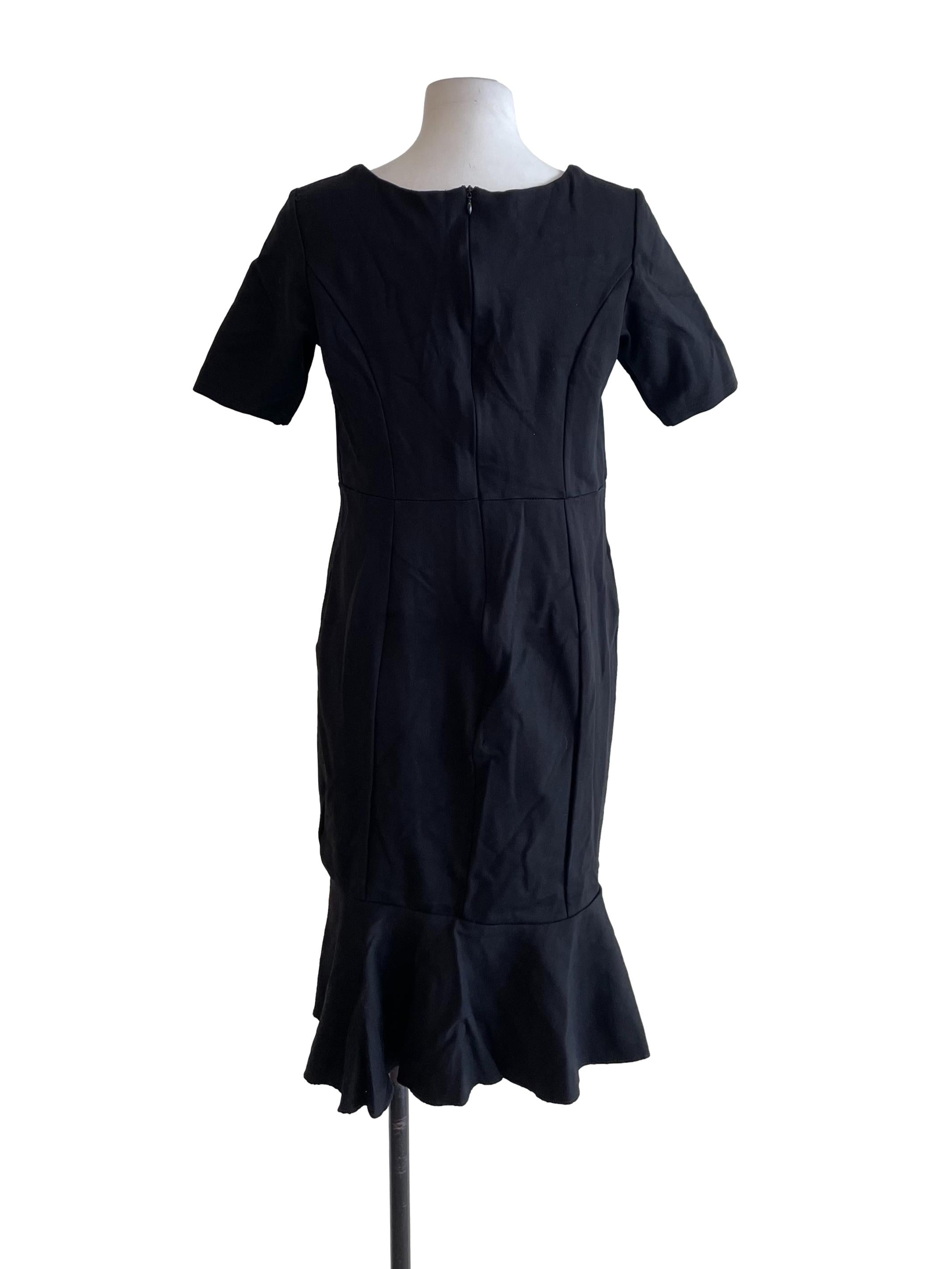 Black Ruffled Bias Dress