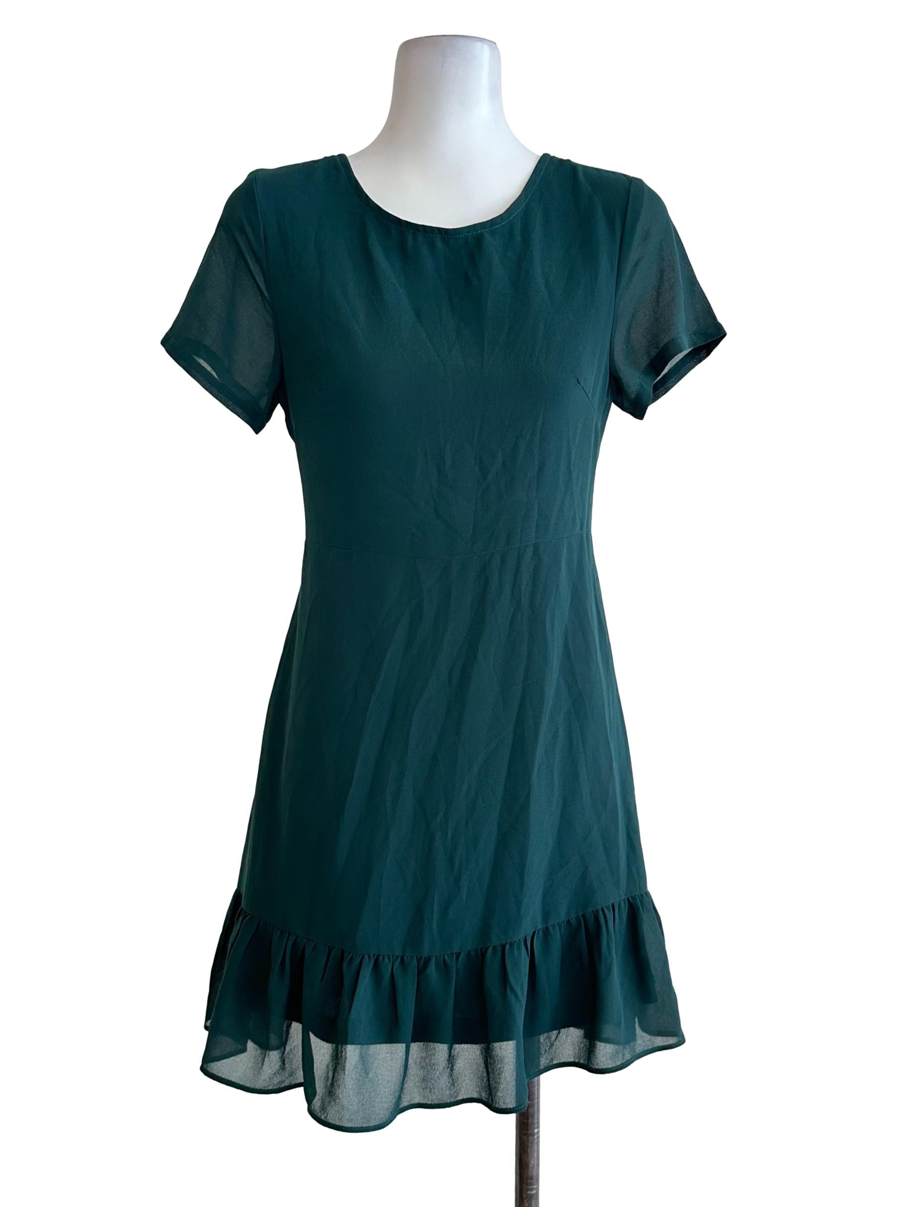 Basil Green Plain Dress