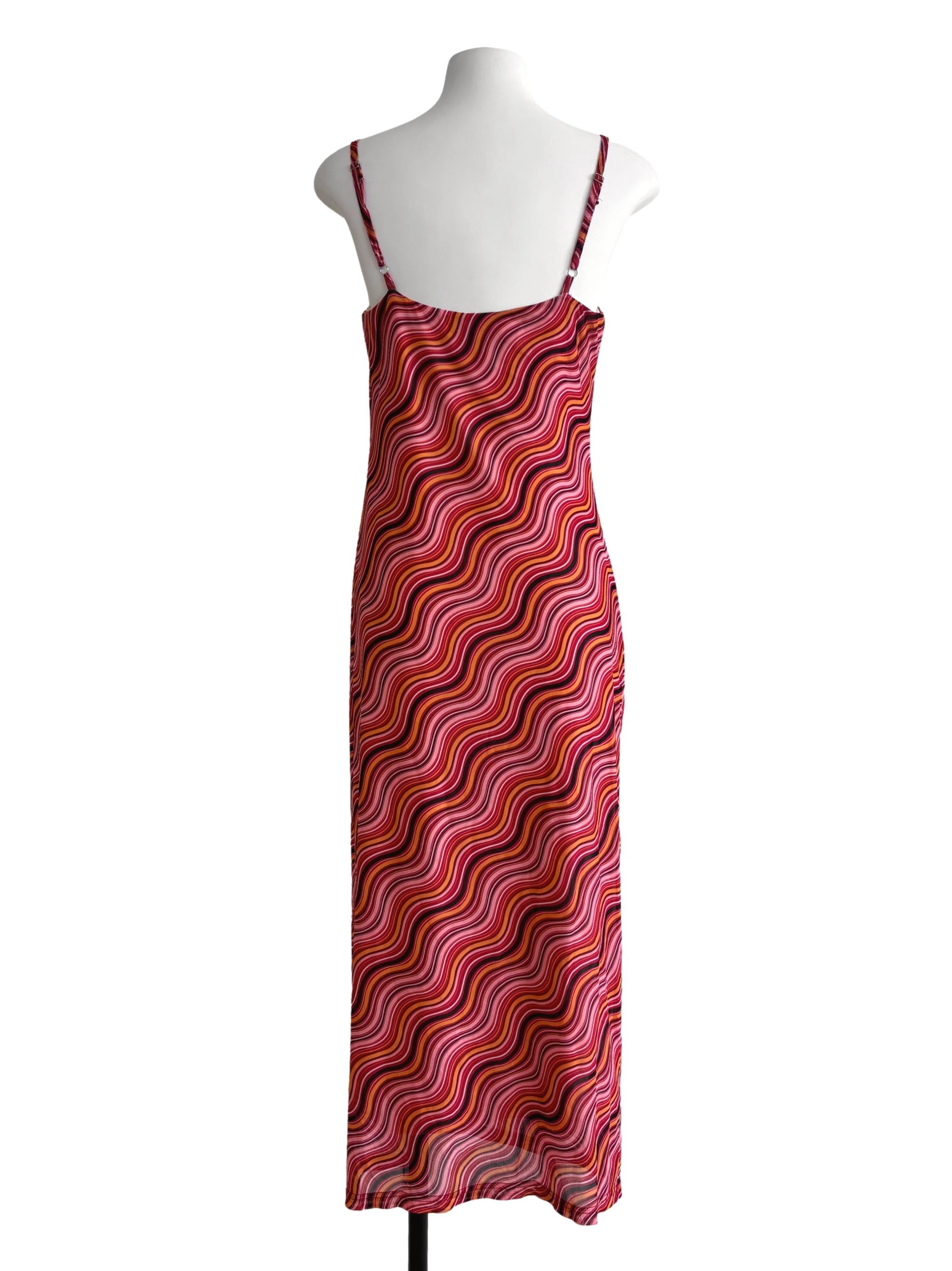 Candy Red Patterned Slip Dress