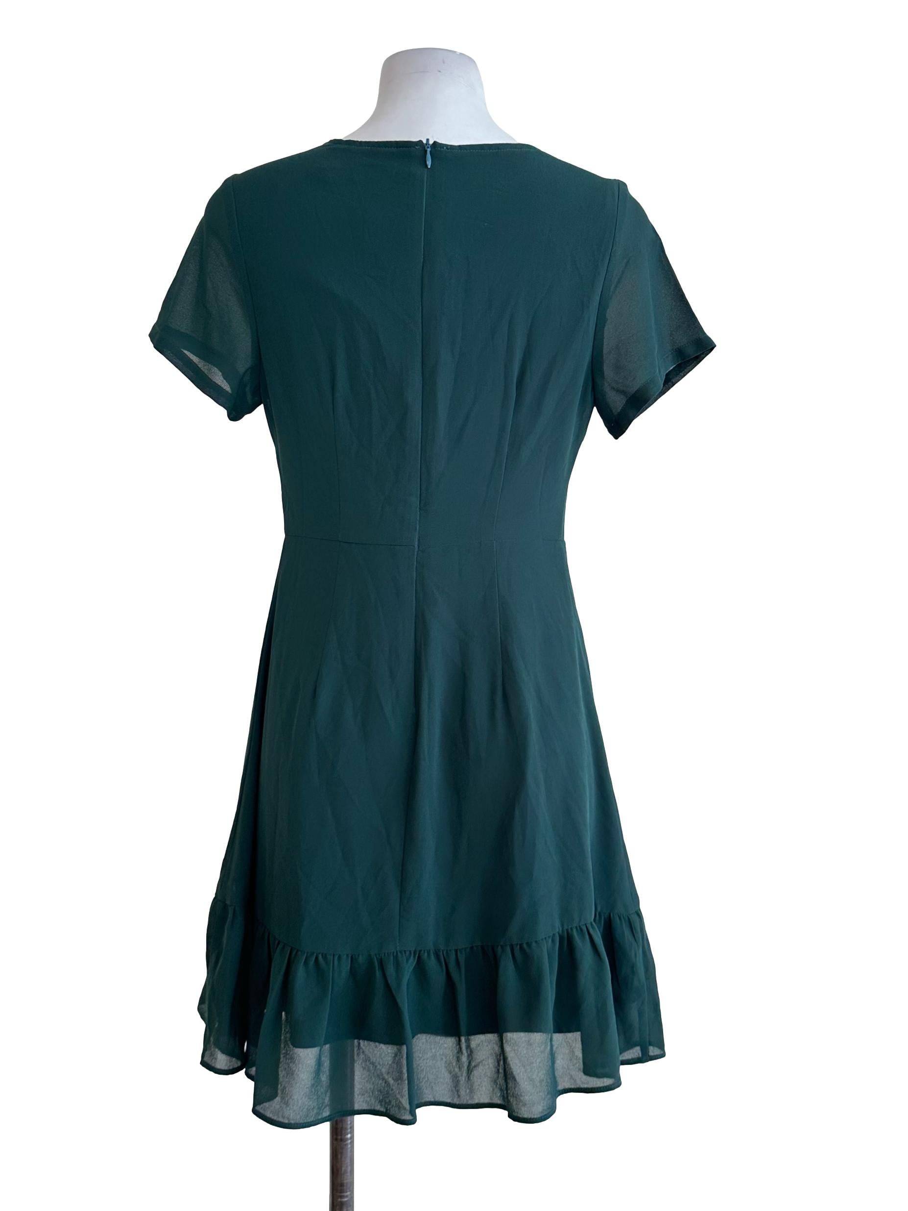 Basil Green Plain Dress