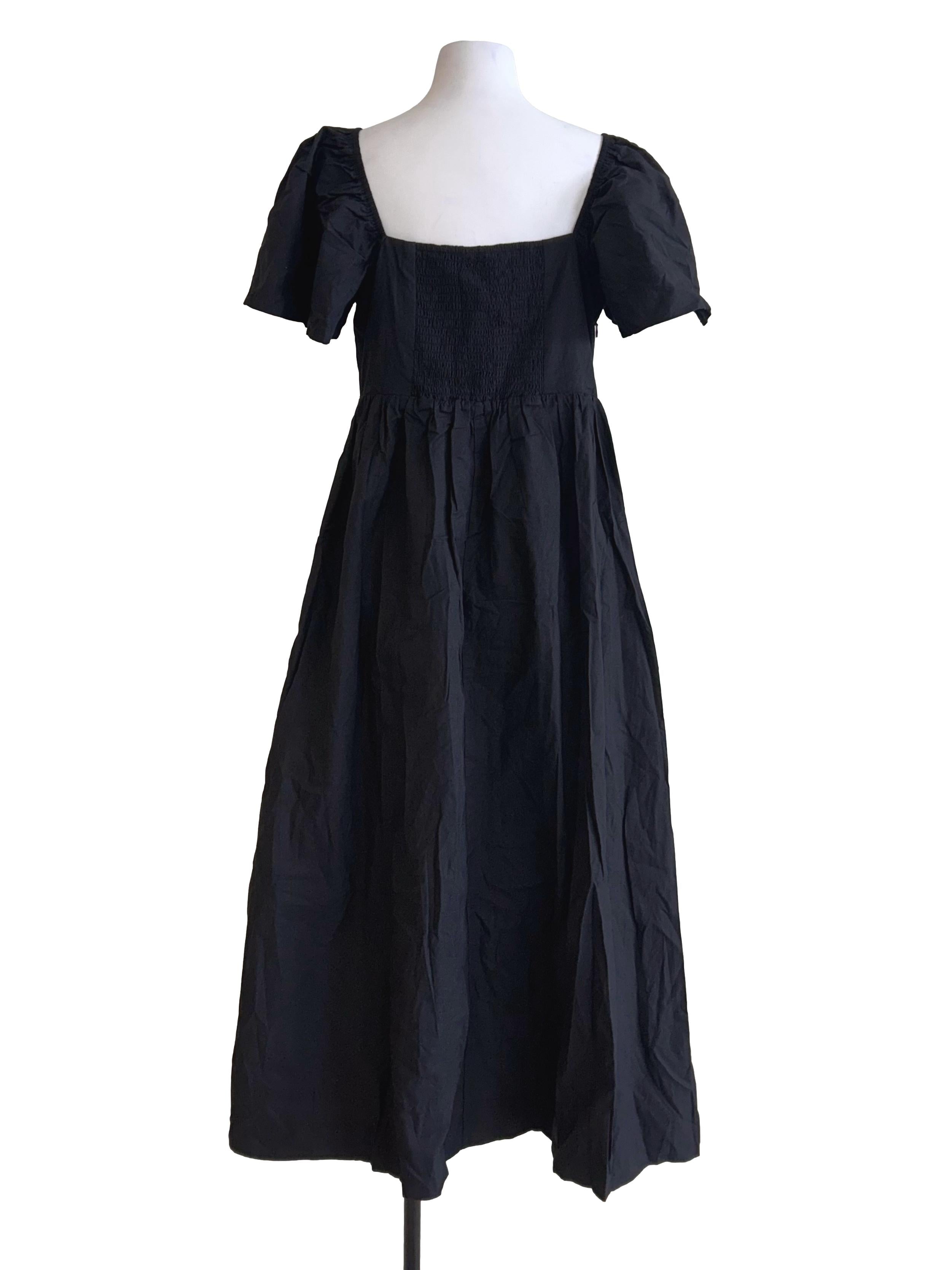 Black Puff Sleeves Dress