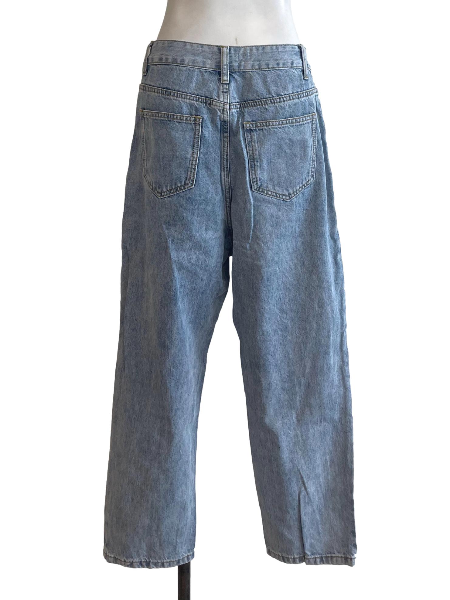 Blue Denim Straight Cut Jeans