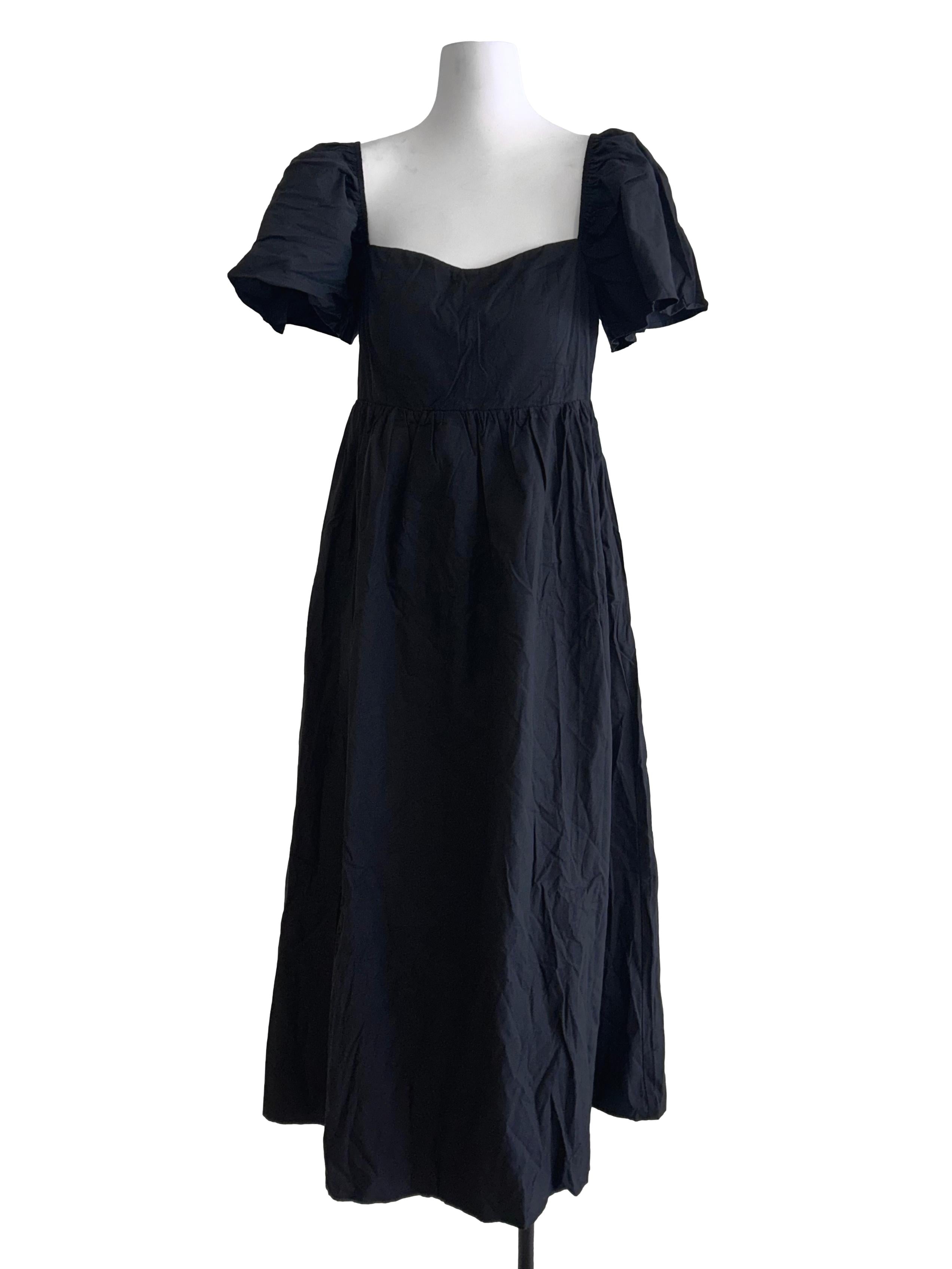 Black Puff Sleeves Dress