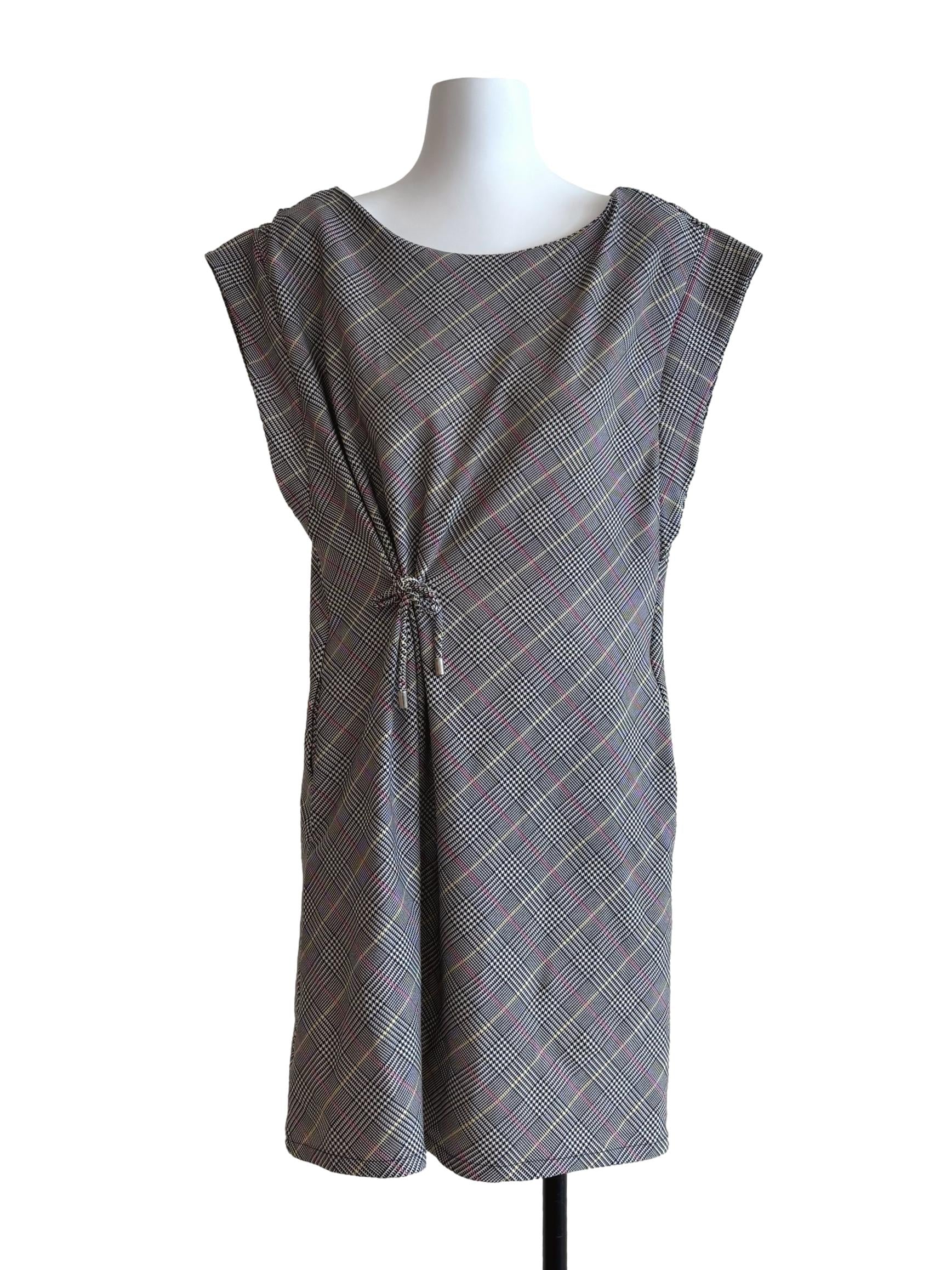Black And White Houndstooth Shift Dress