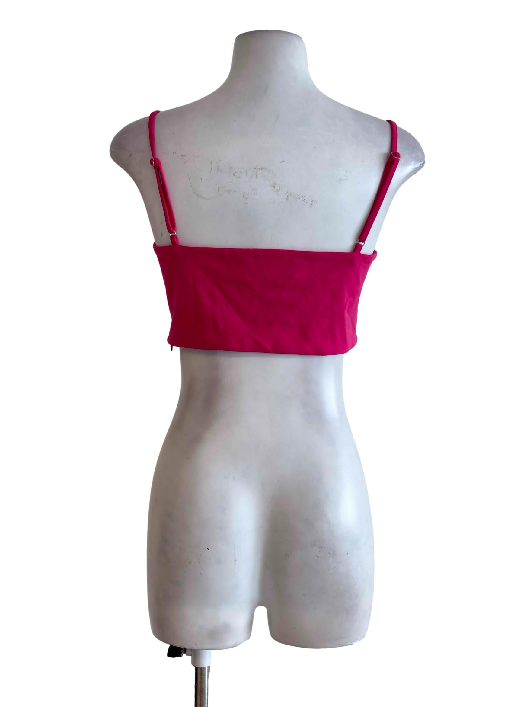 Hot Pink Cropped Bra Top