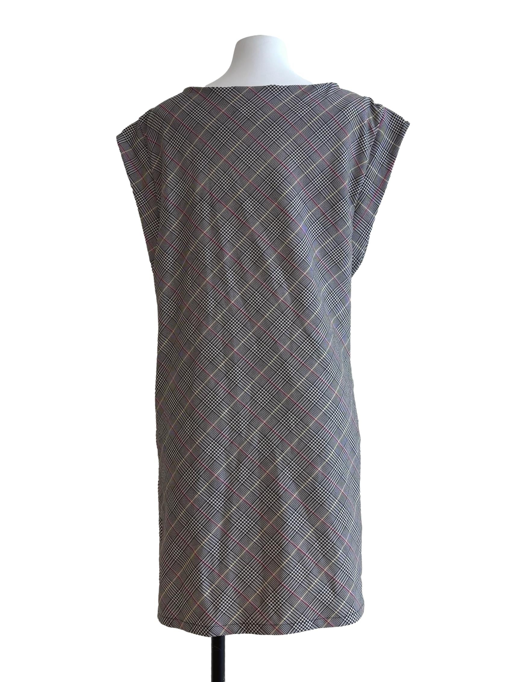 Black And White Houndstooth Shift Dress