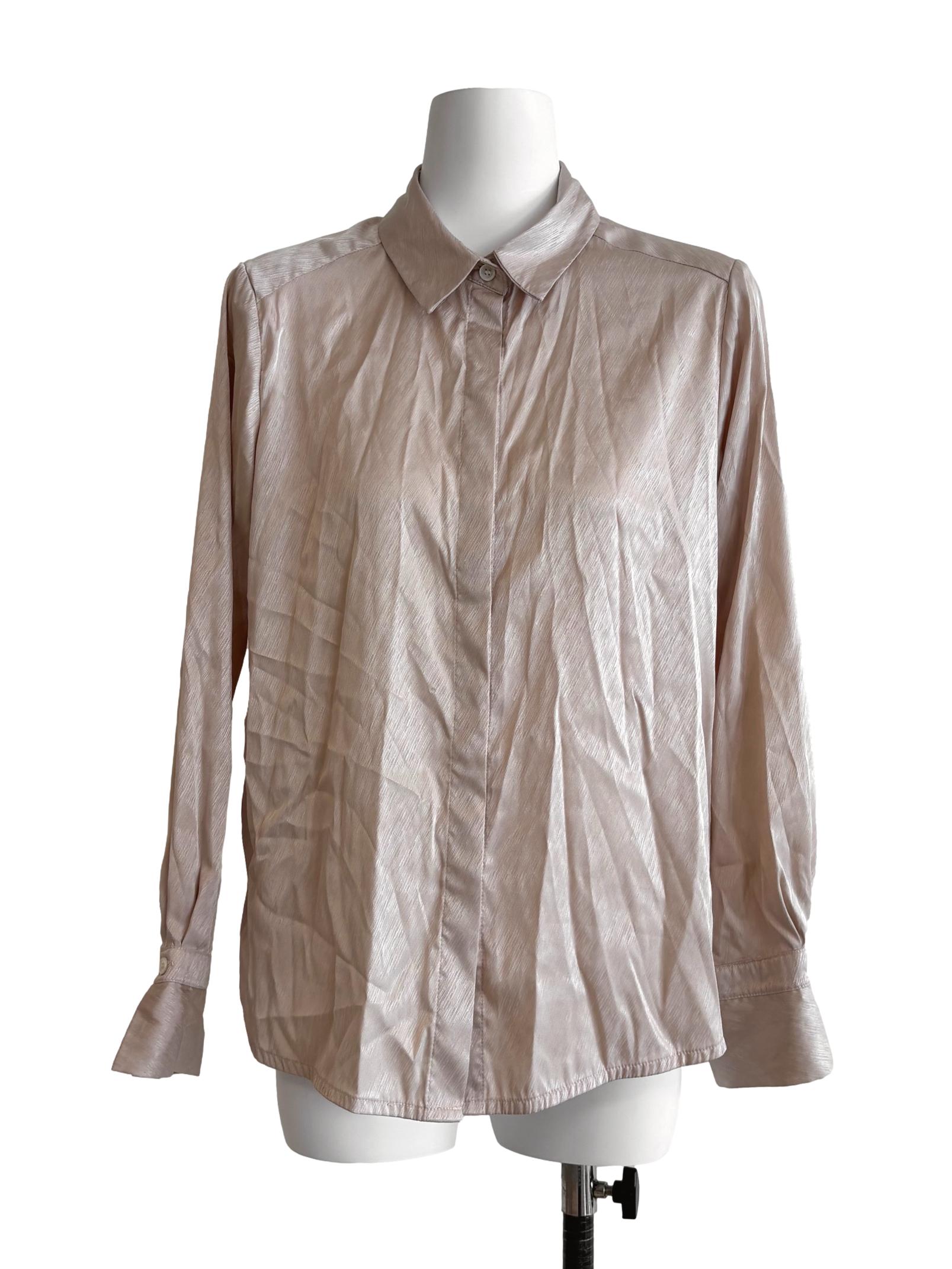 Coconut Beige Satin Blouse