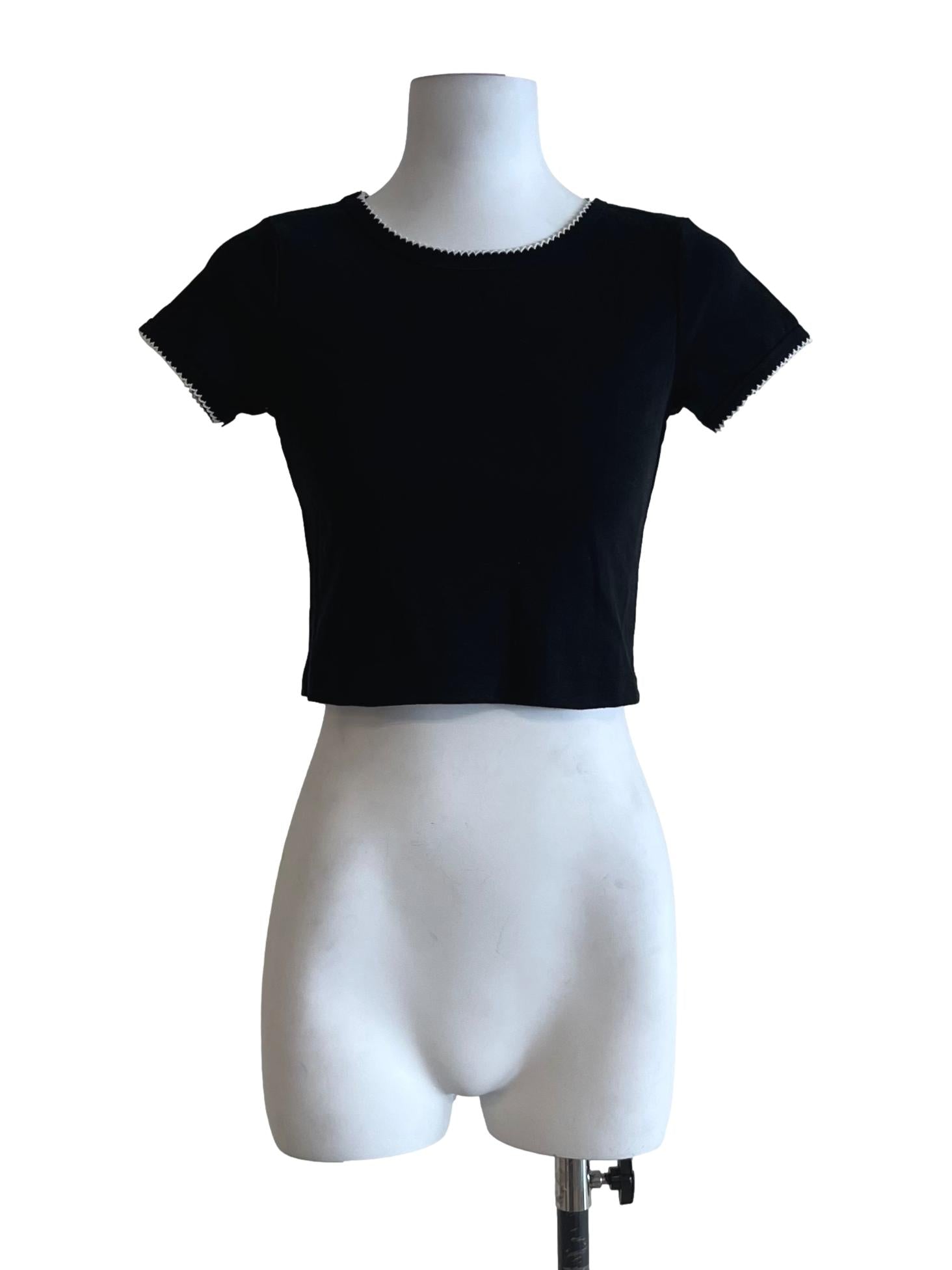 Black Jewel Neckline T-Shirt