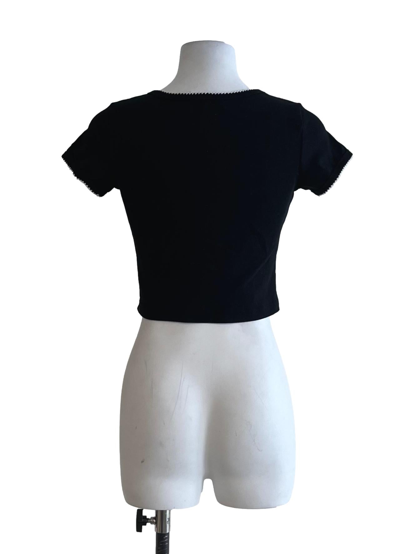 Black Jewel Neckline T-Shirt