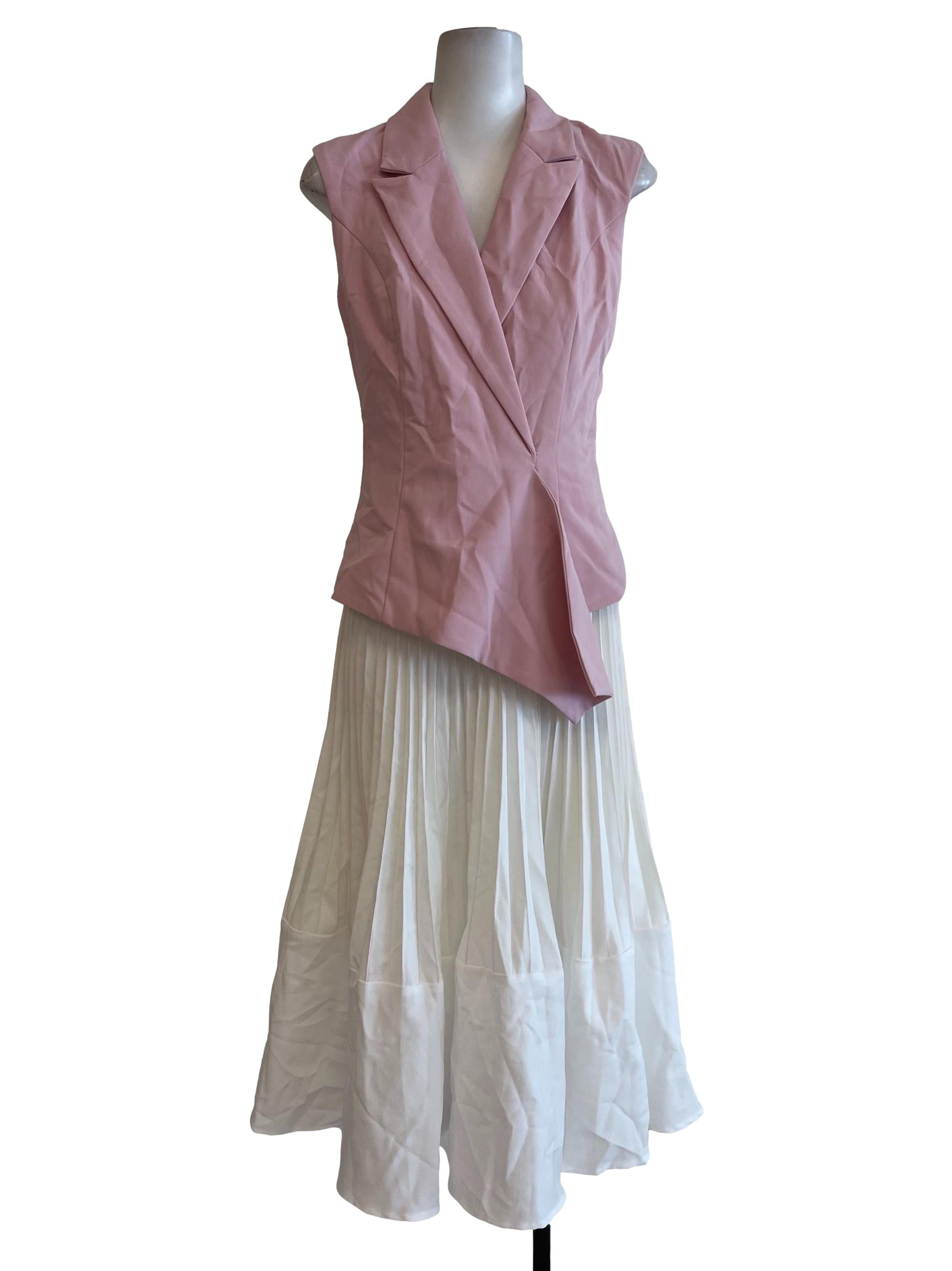 Baby Pink Half Pleated One Piece