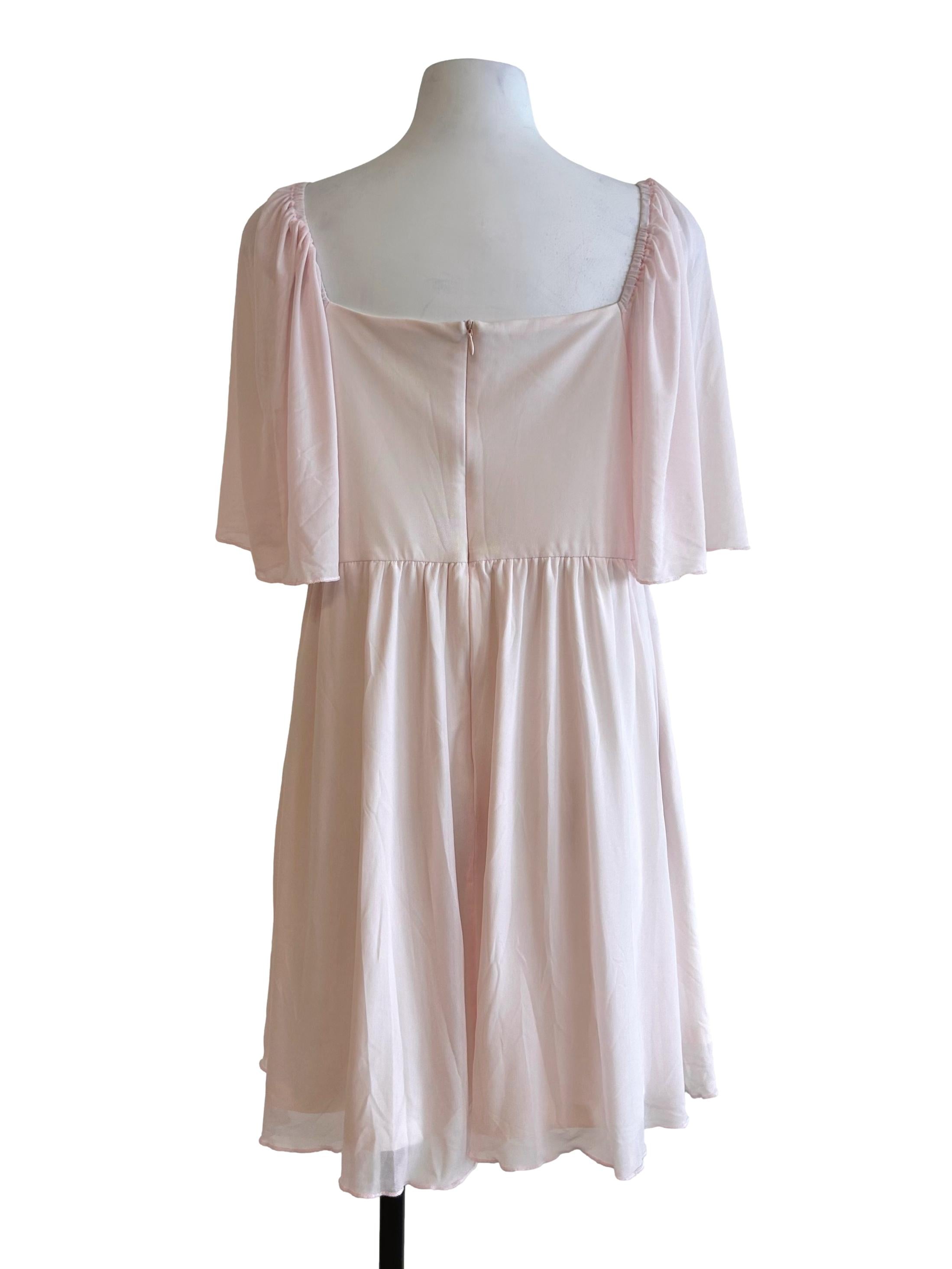 Blush Pink Sweetheart Neckline Ruched Dress