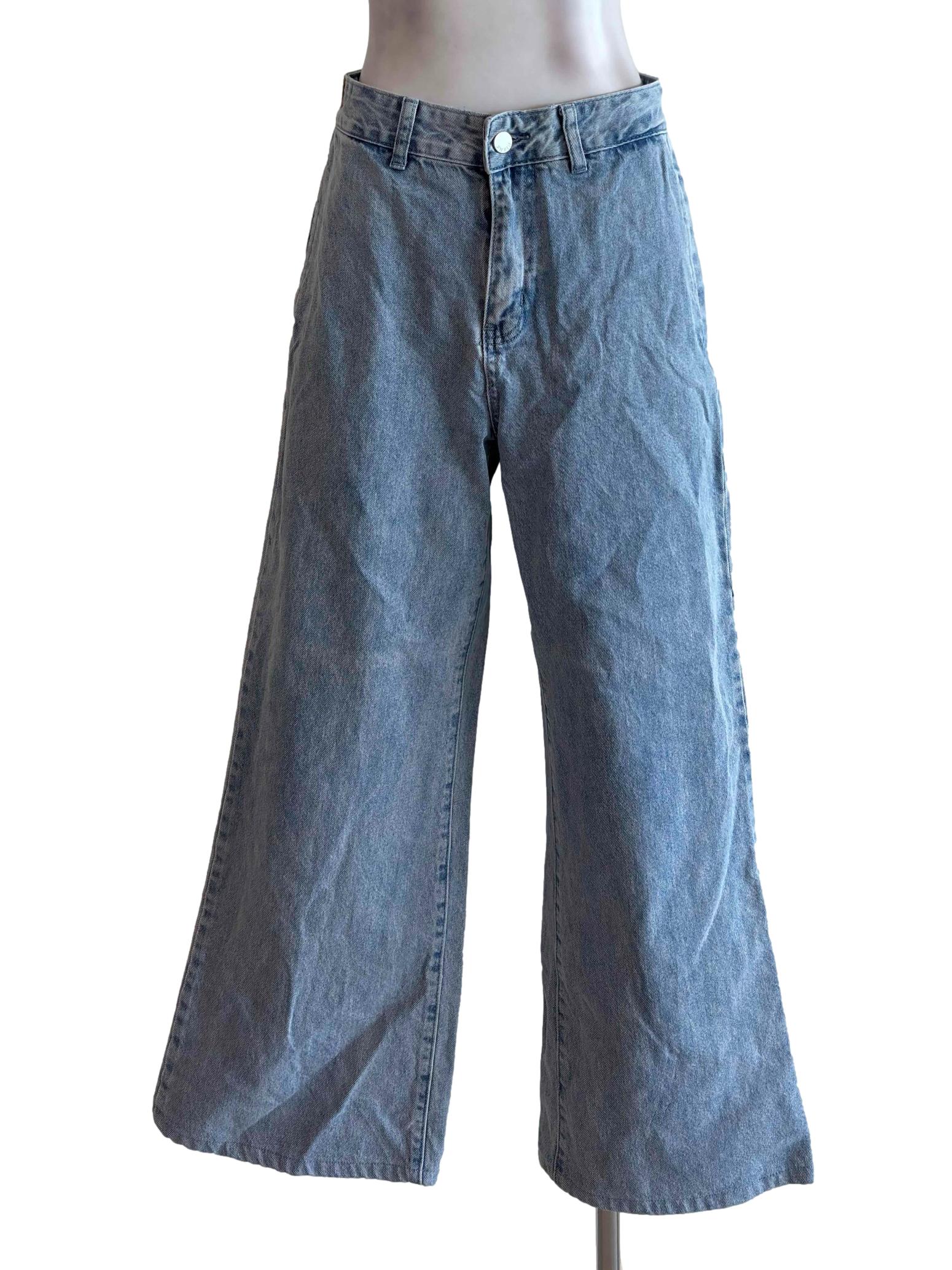 Light Blue Denim Wide Leg Jean