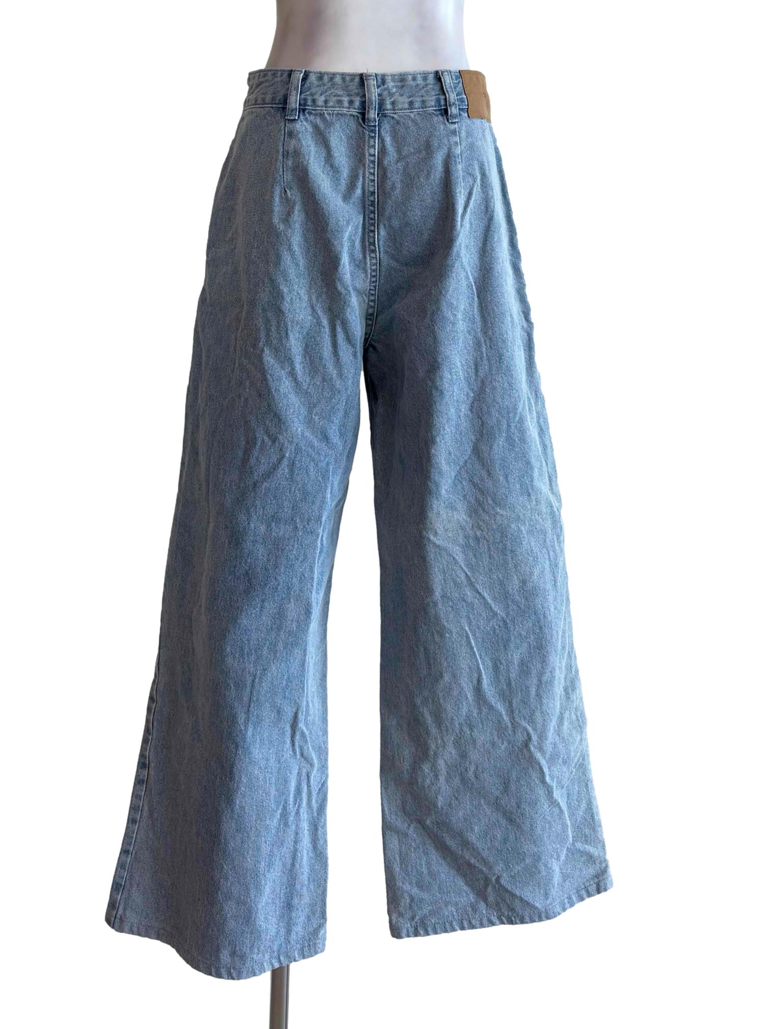 Light Blue Denim Wide Leg Jean