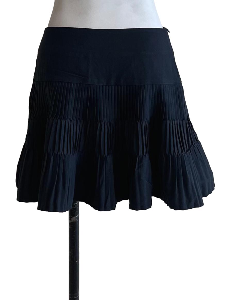Pebble Grey Pleated Mini Skirt