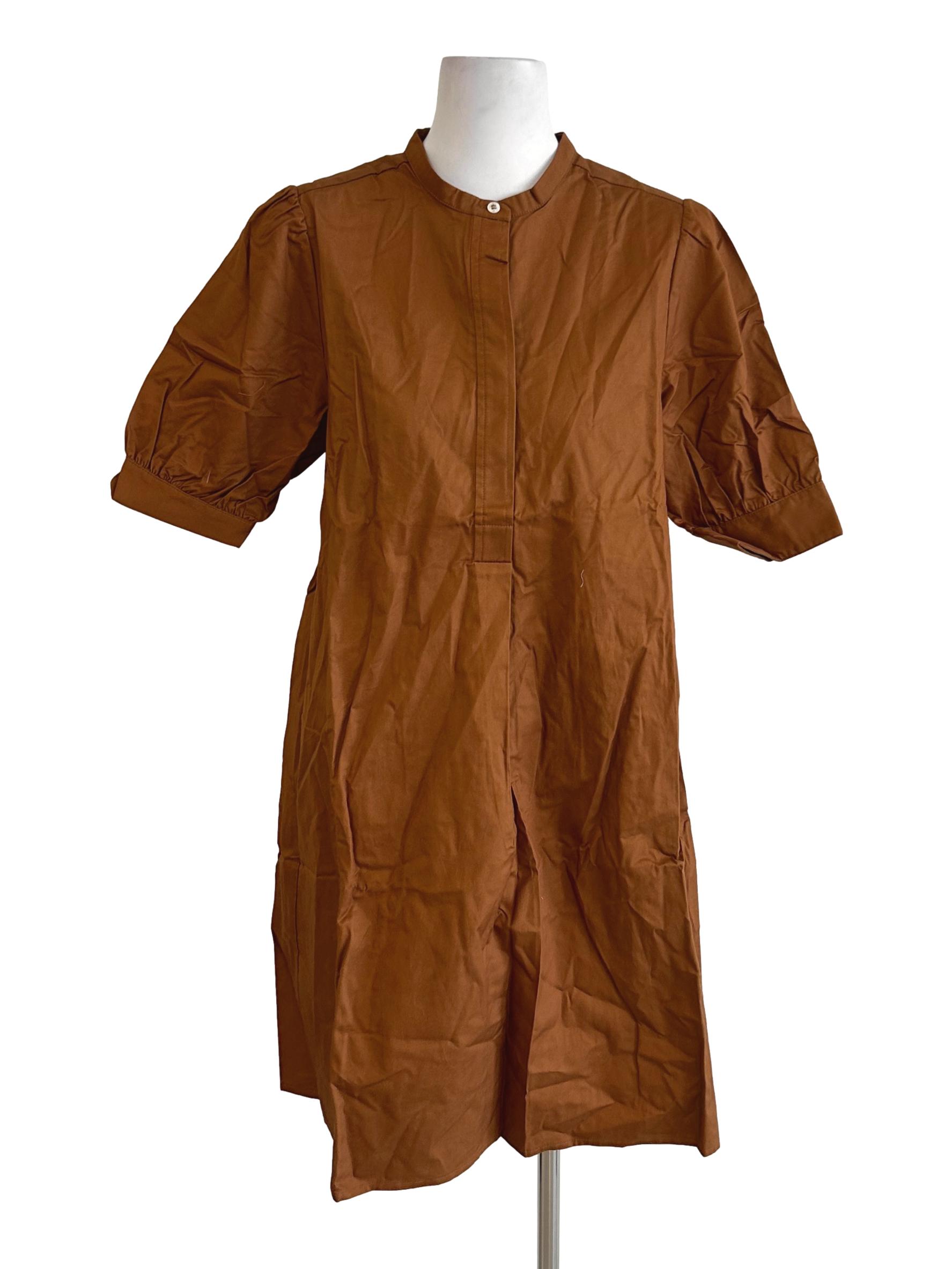 Cotton Gathered Shirt Dress OSN