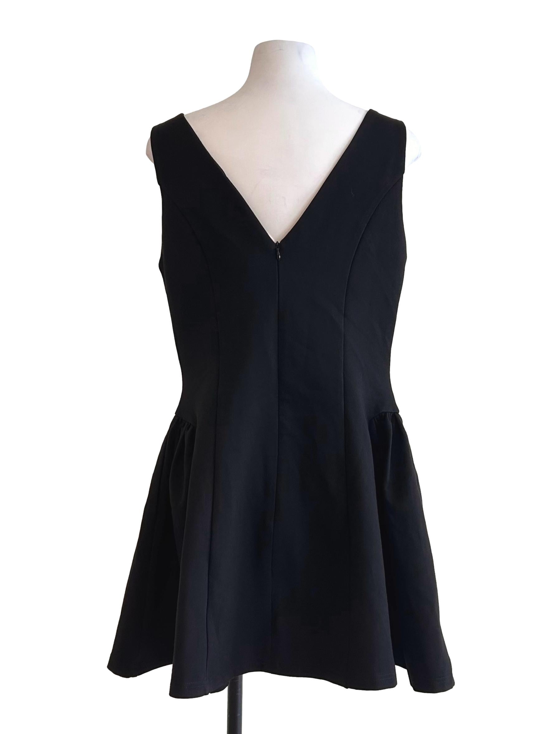 Black Square Neck Flare Dress