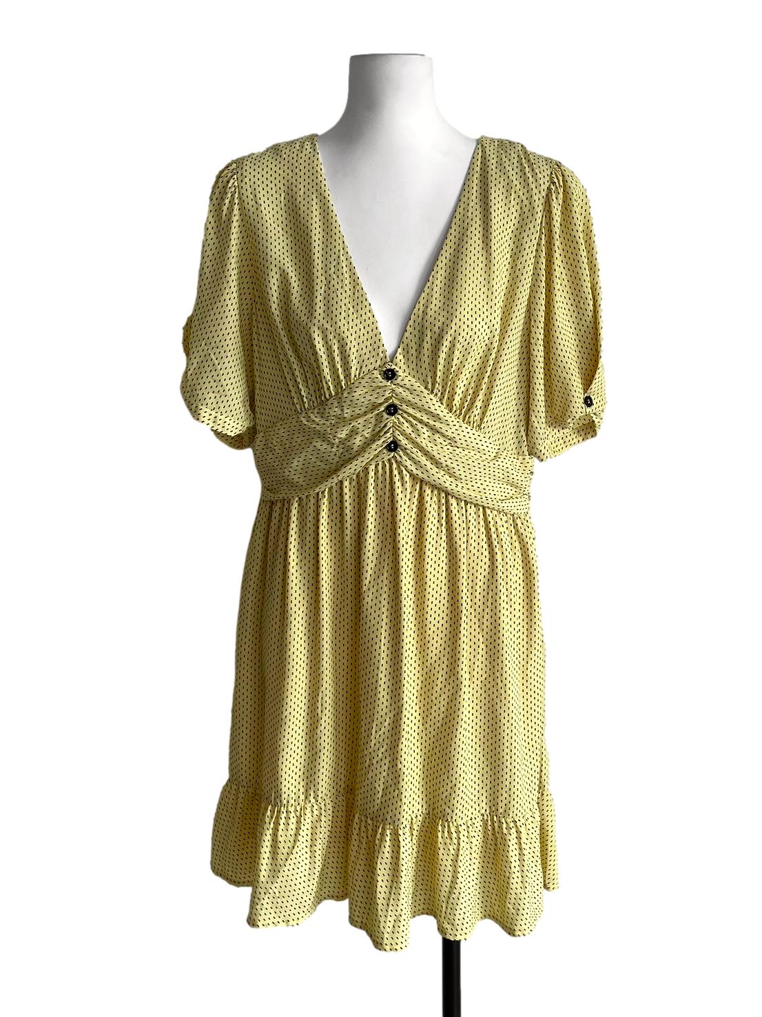 Yellow Geo Print French Dress