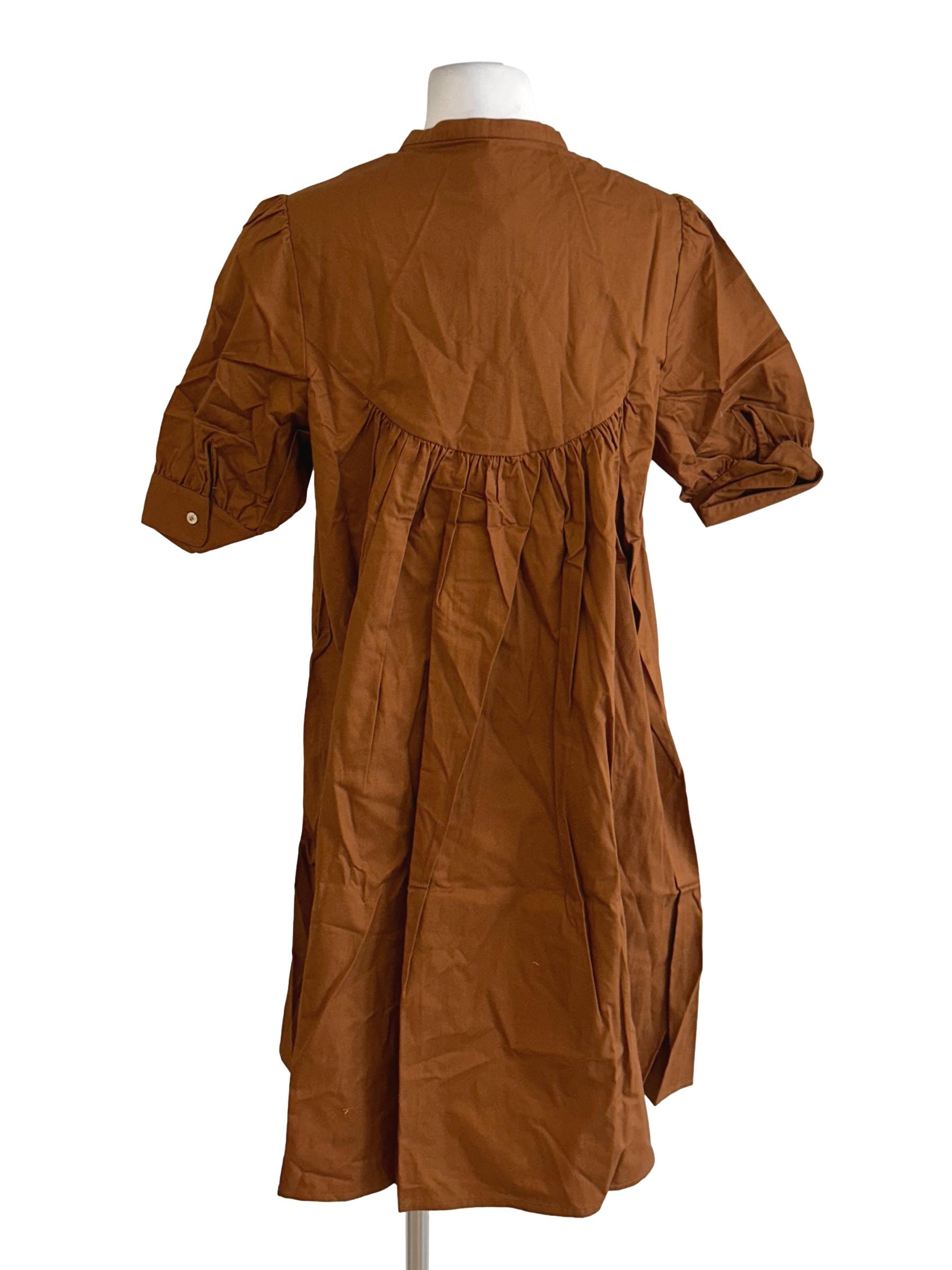 Cotton Gathered Shirt Dress OSN