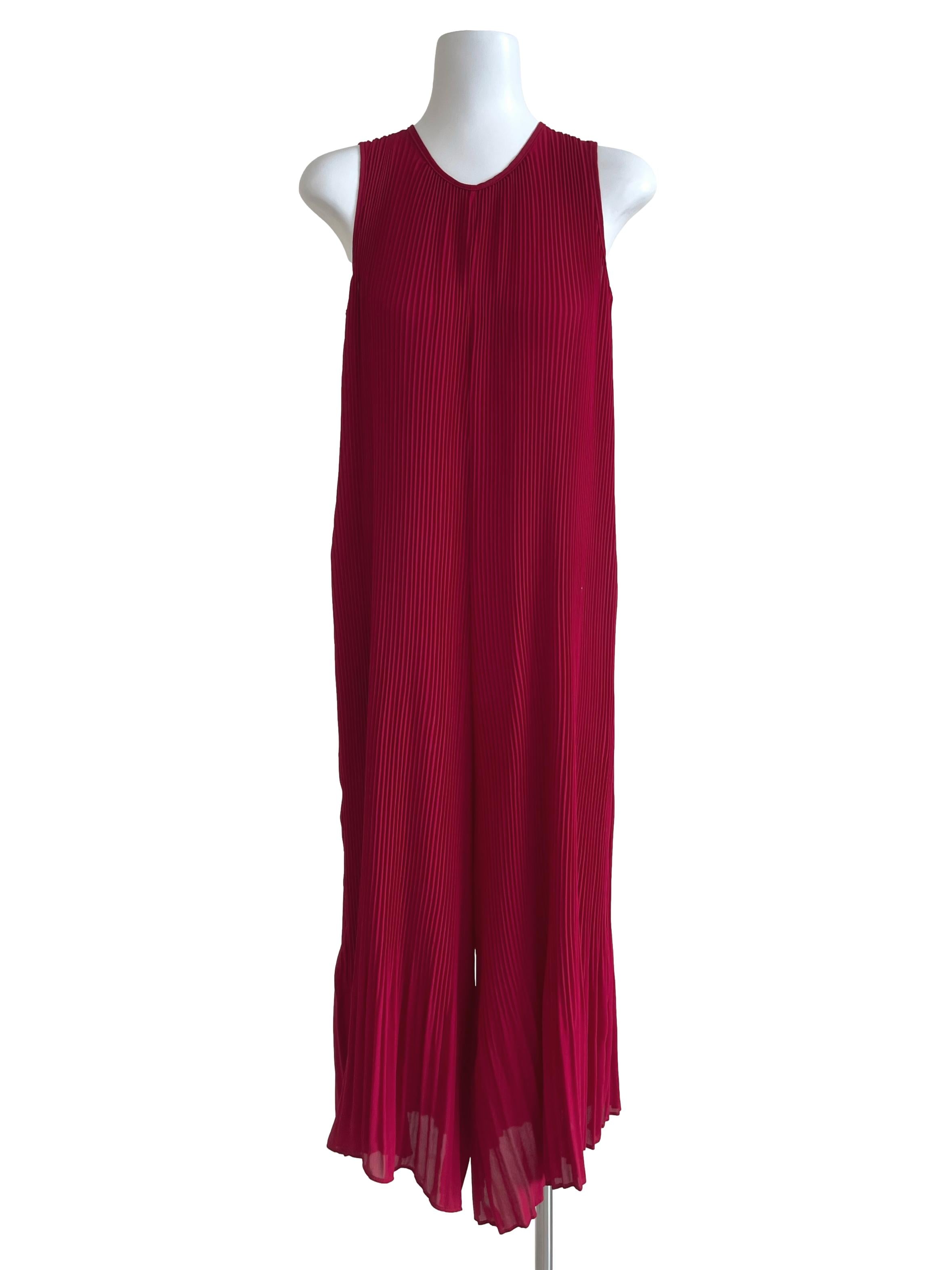 Red Pleated Palazzo Overall LB