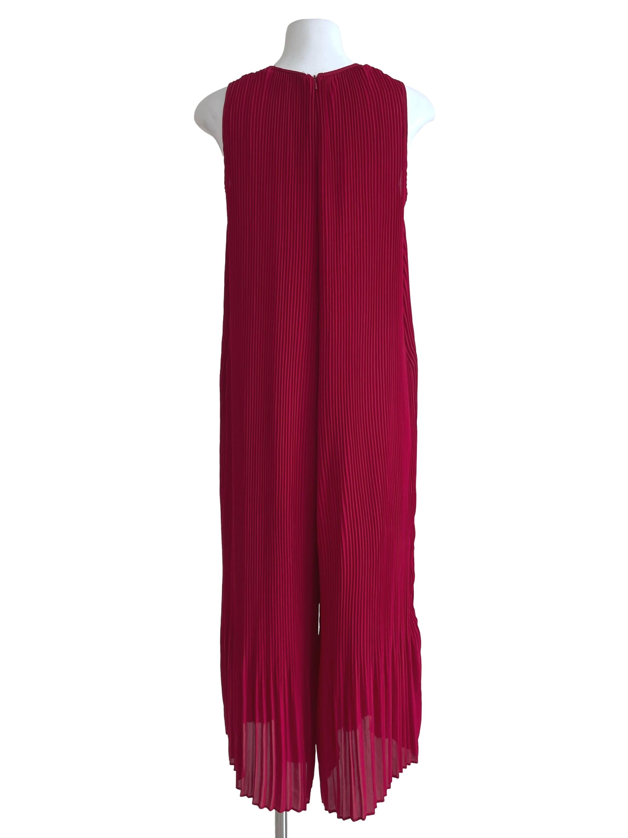 Red Pleated Palazzo Overall LB