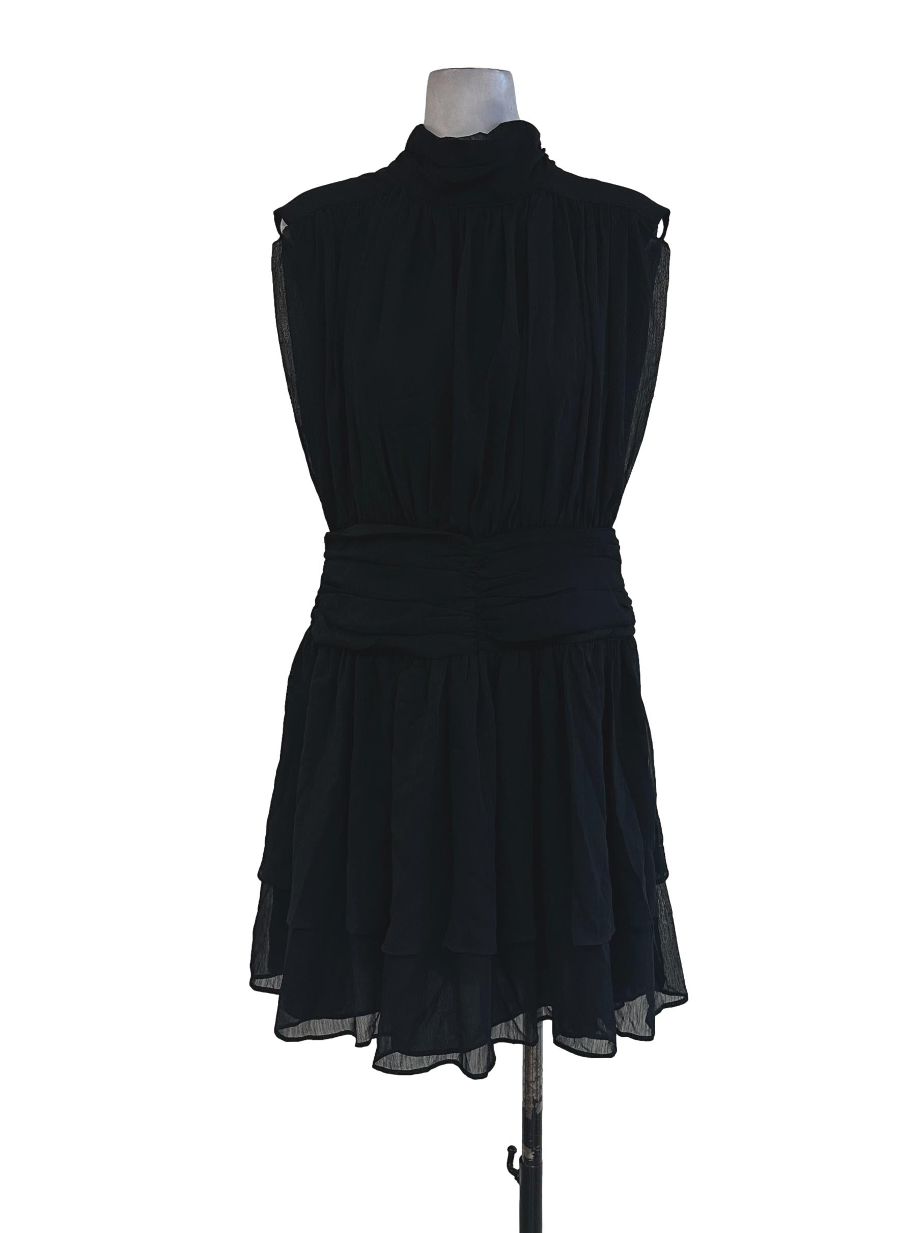 Black High Neck Sleeveless Dress