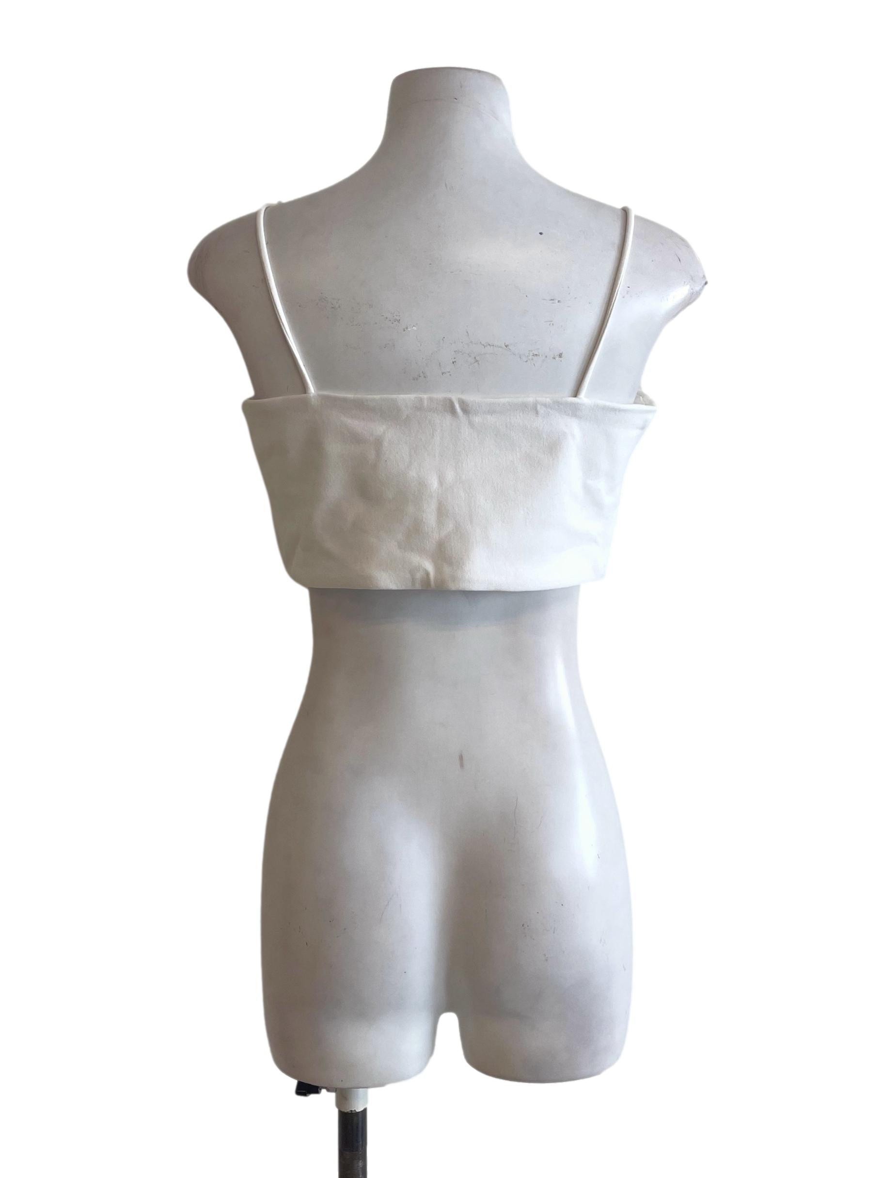 White Spaghetti Strap Crop Top LB