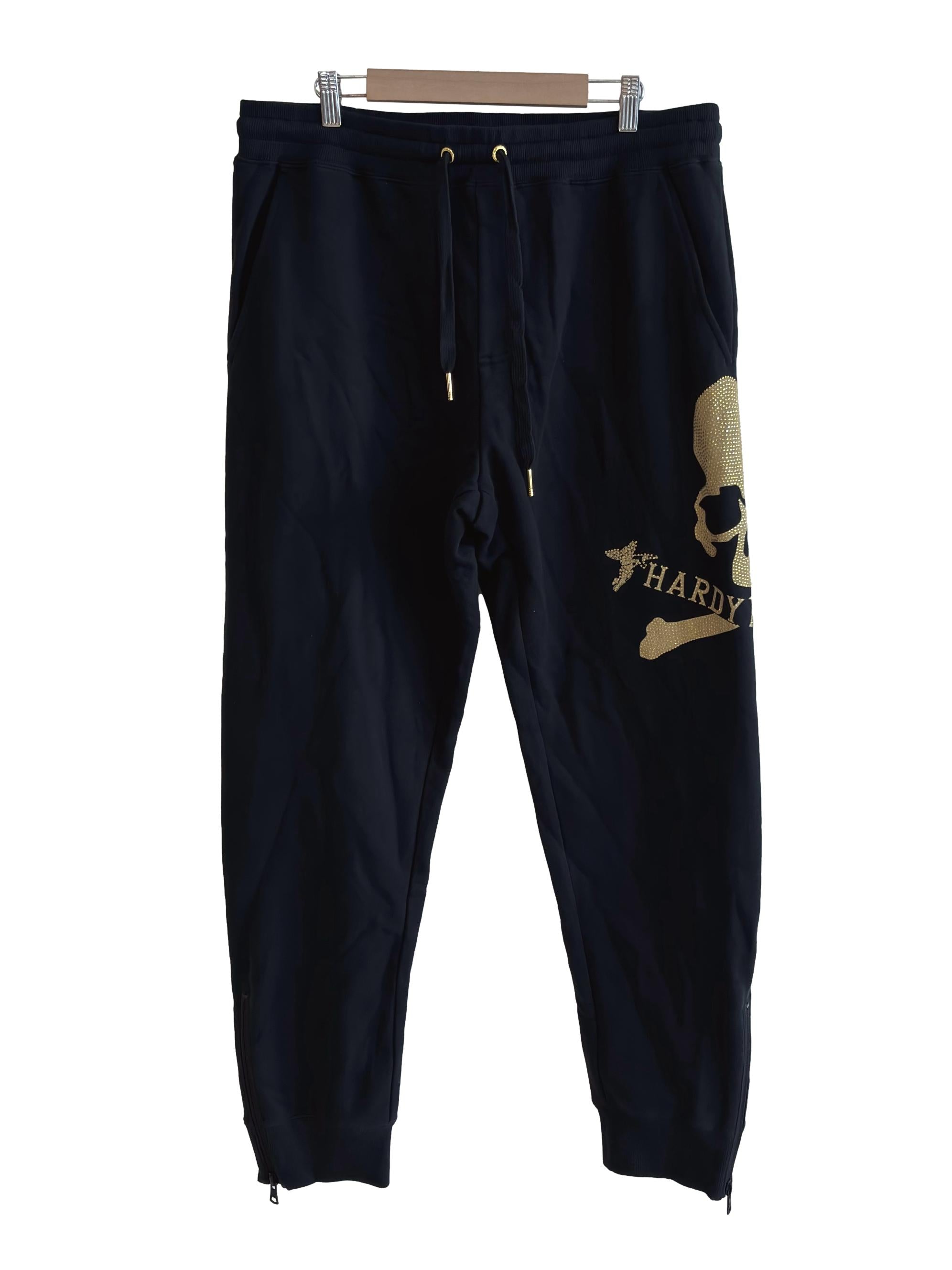 Black Skull Logo Beads Pant