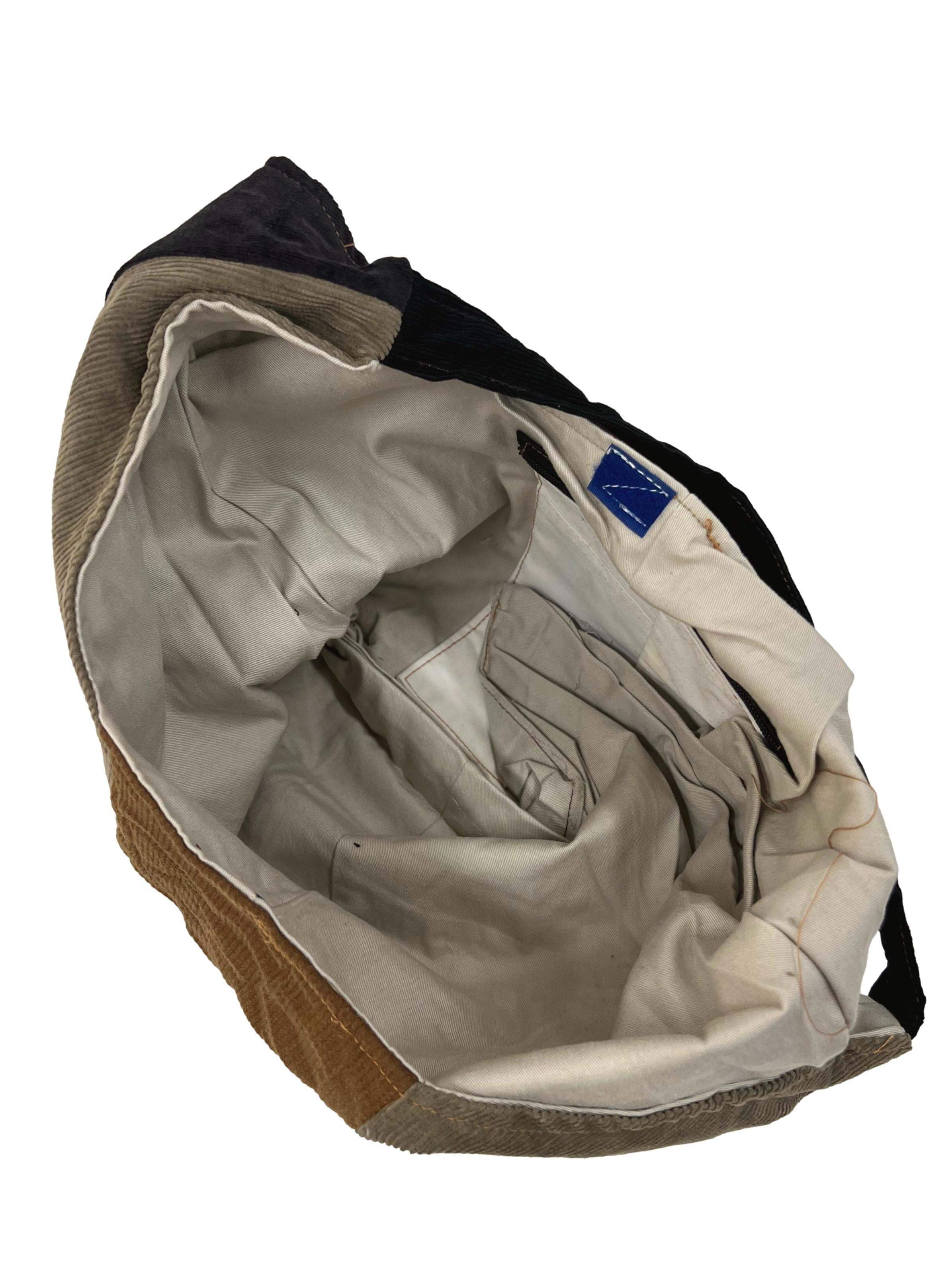 Red Mustard Corduroy Crescent Reworked Shoulder Bag