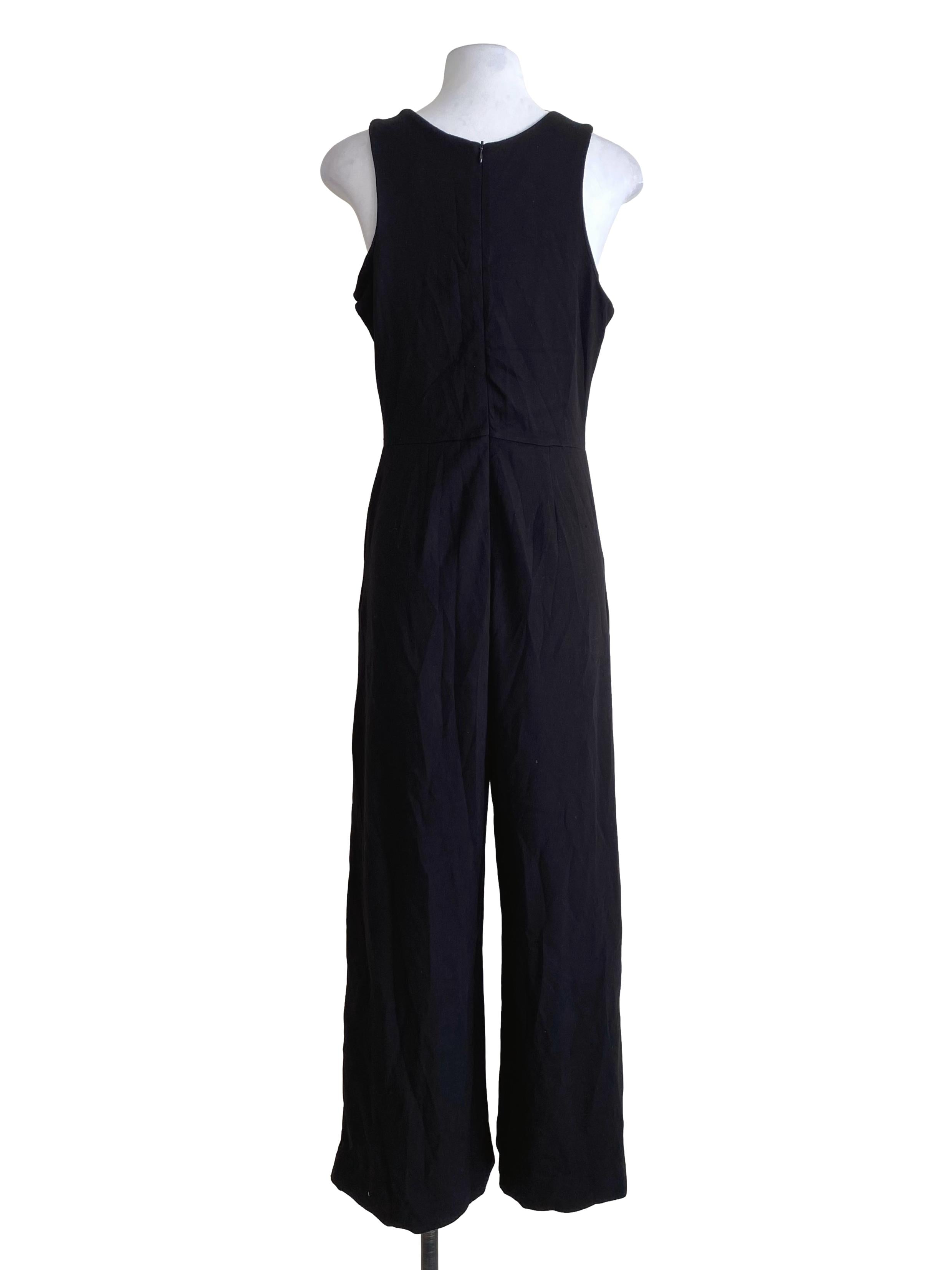 Cotton Onyx Black Sleeveless Jumpsuit TEM