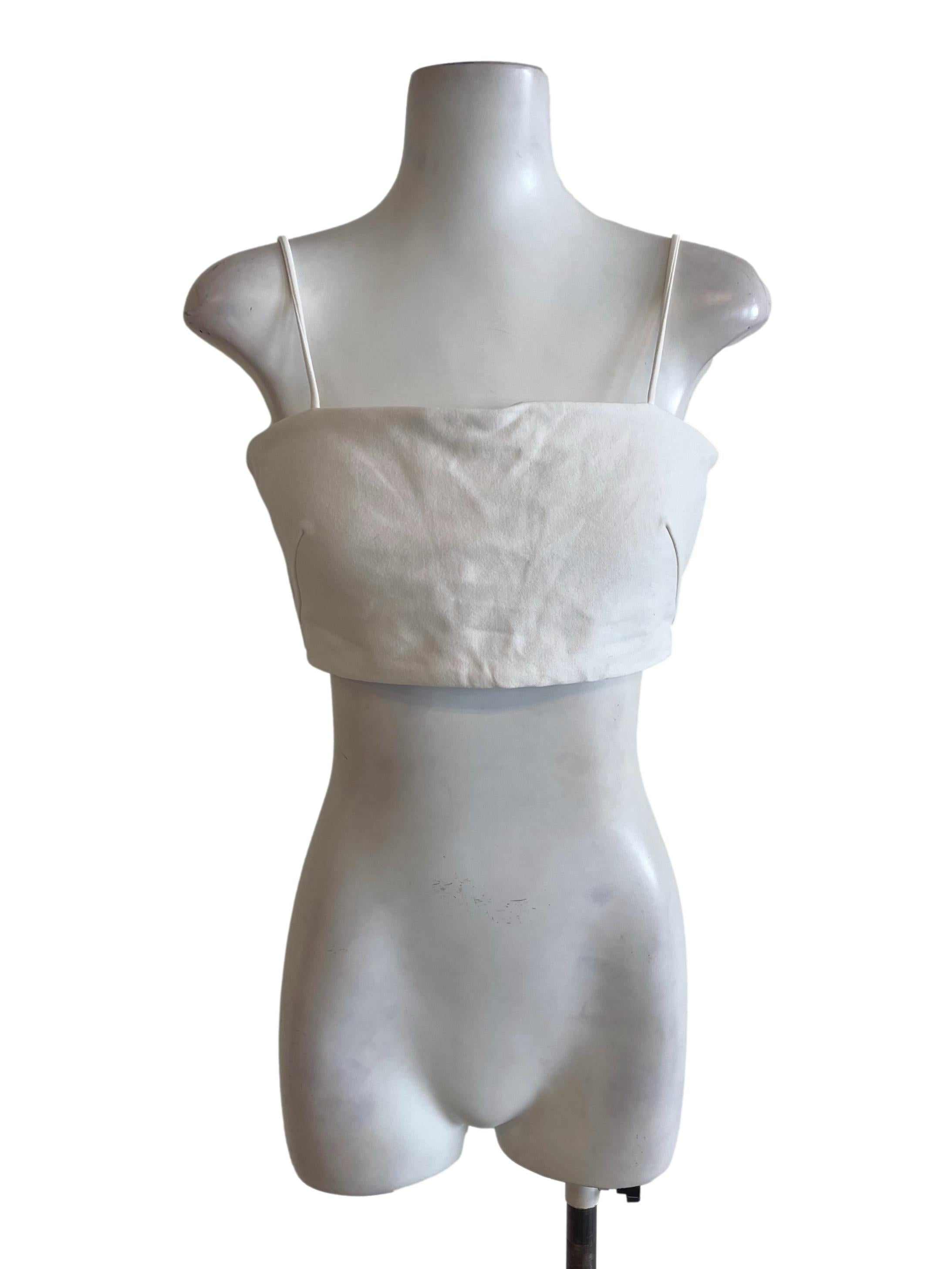 White Spaghetti Strap Crop Top LB