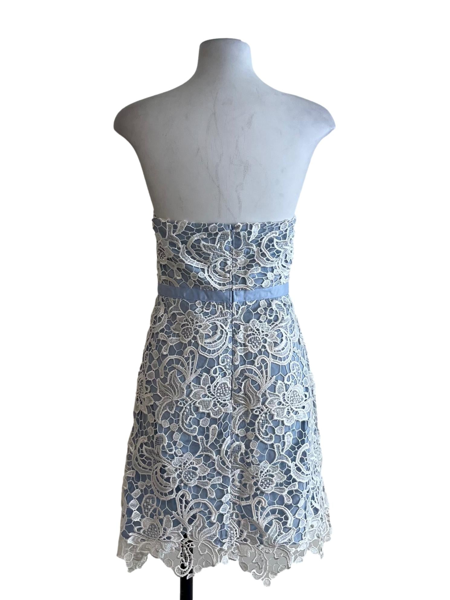 Sky Blue Lace A-Line Dress