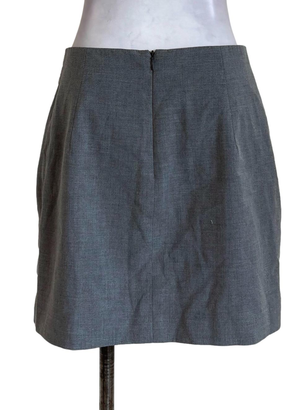 Fossil Grey Textured Mini Skirt
