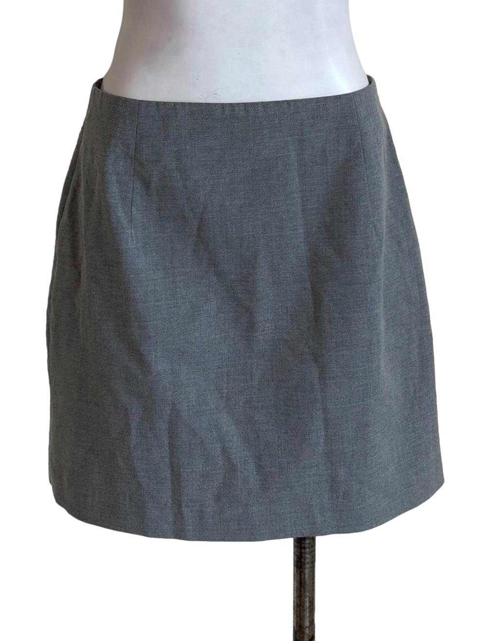 Fossil Grey Textured Mini Skirt