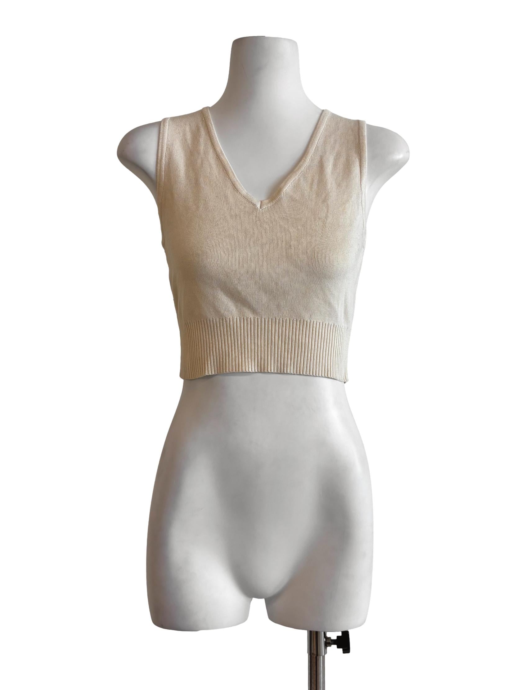 Peach V-Neck Knit Top