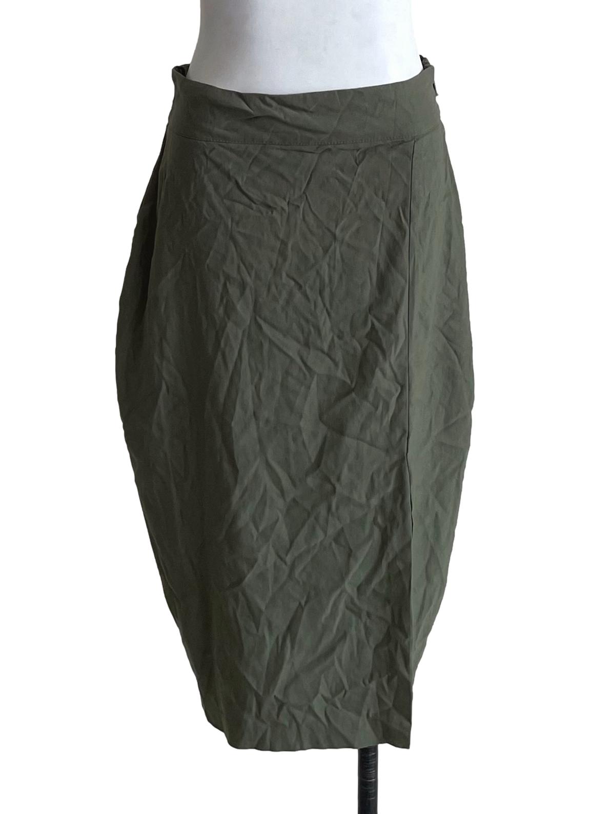 Crocodile Green Slit Skirt