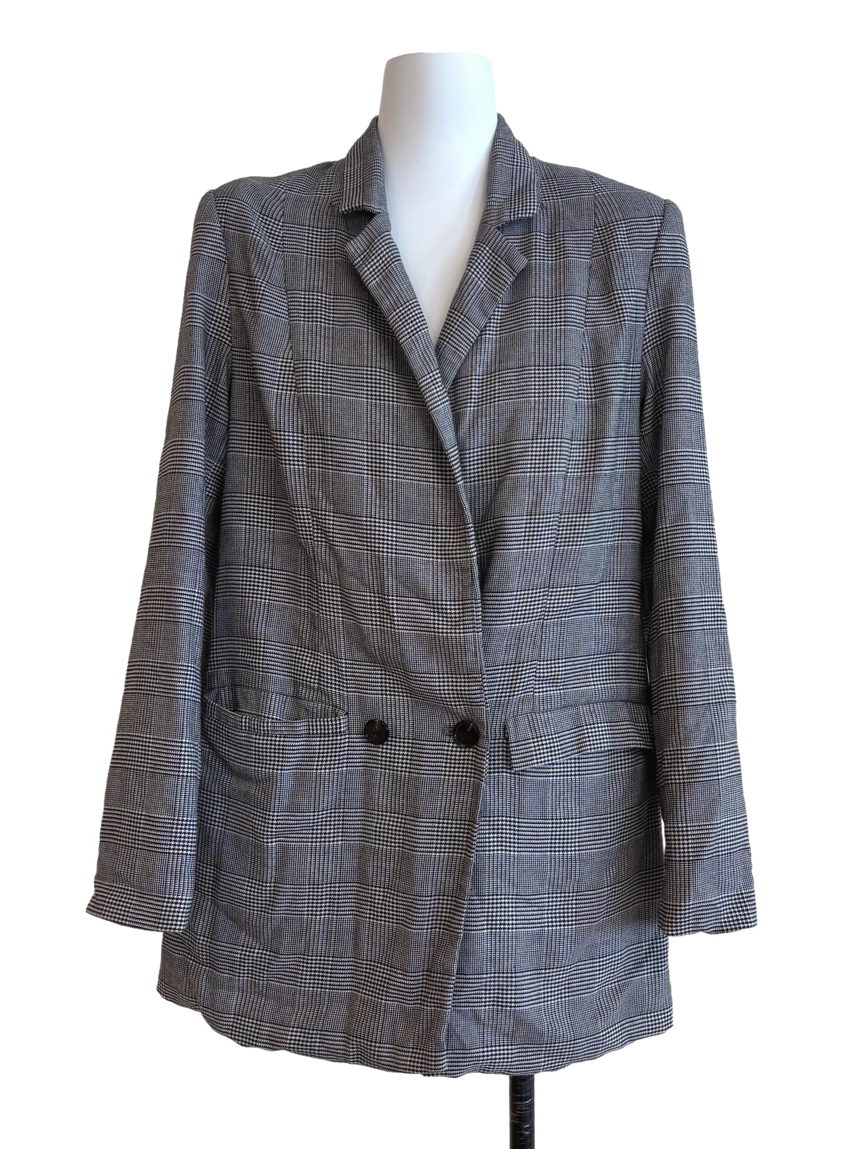 Fossil Grey Plaid Blazer