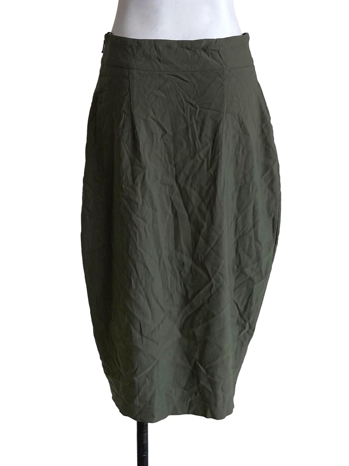 Crocodile Green Slit Skirt