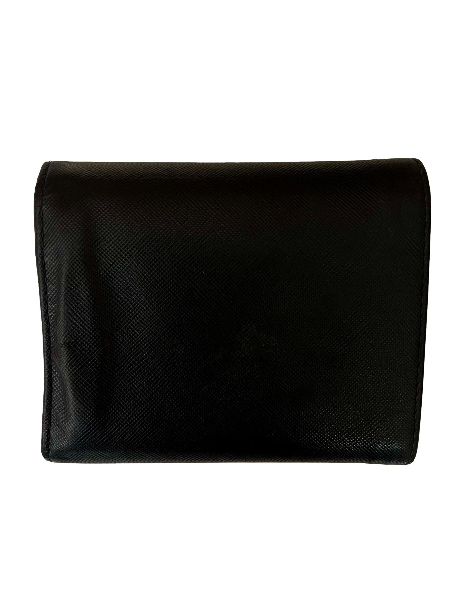 Black Leather Prada Bifold Wallet CSN