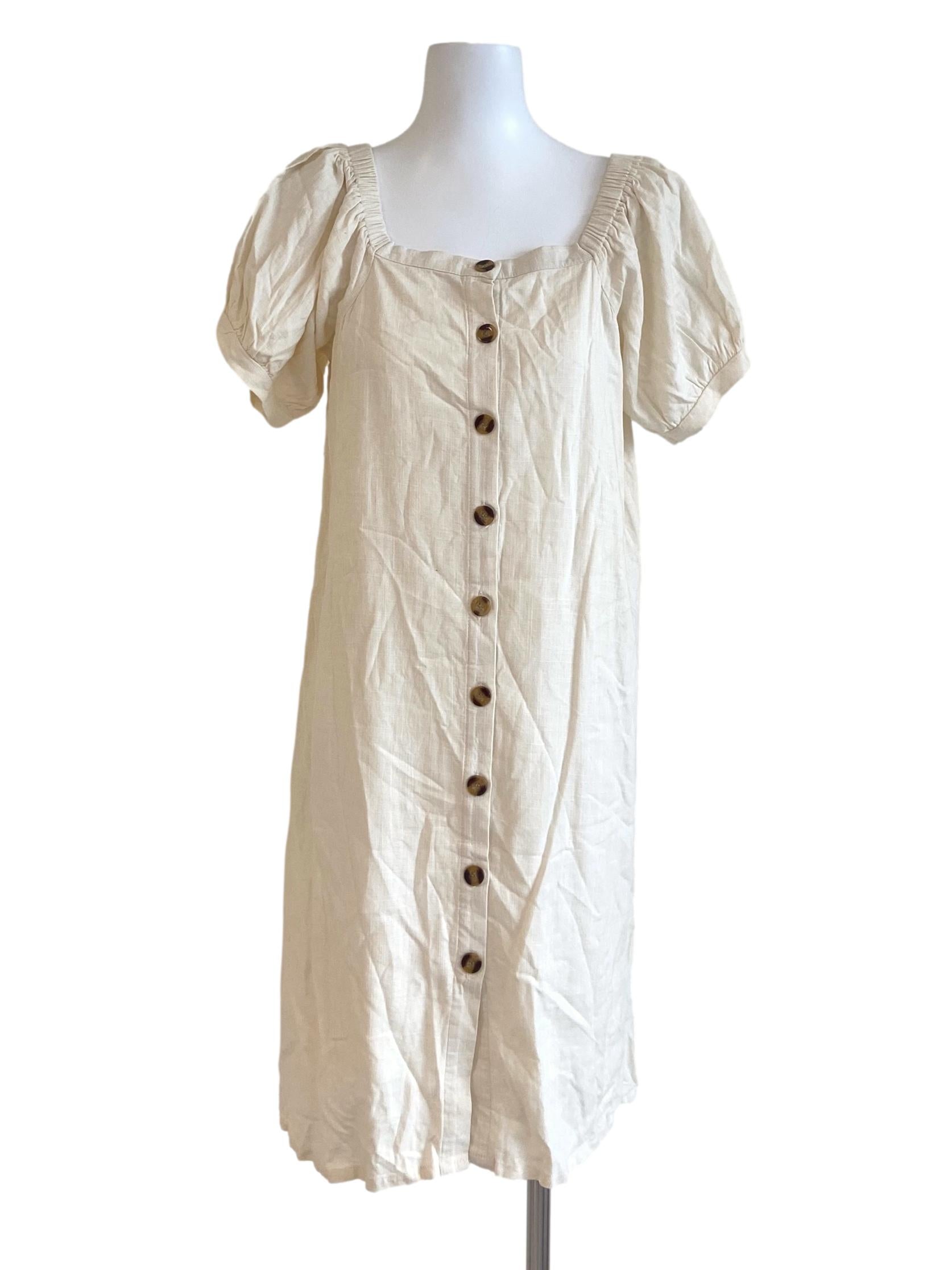 Pearl White Plaid Shirt Dress