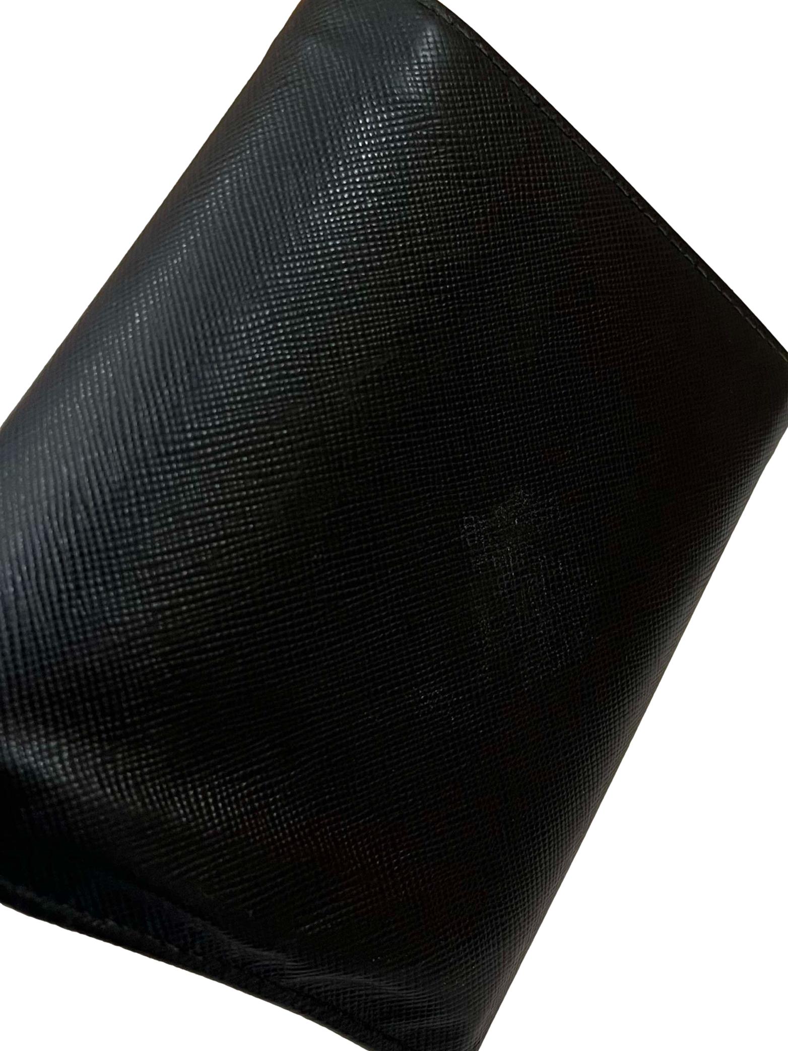 Black Leather Prada Bifold Wallet CSN