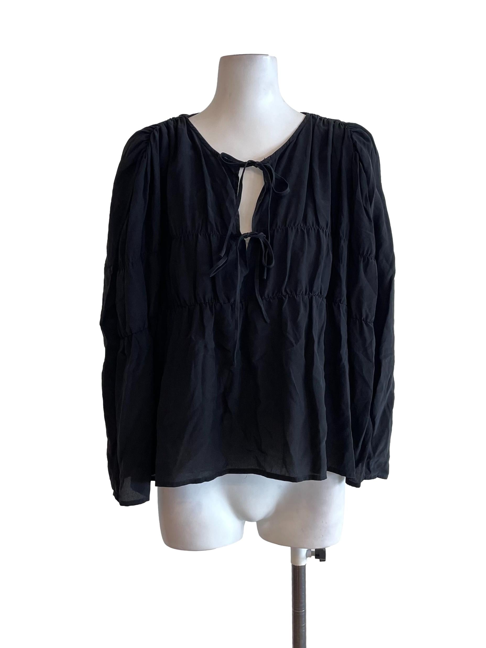 Black Tiered Tie Bow Wide Top